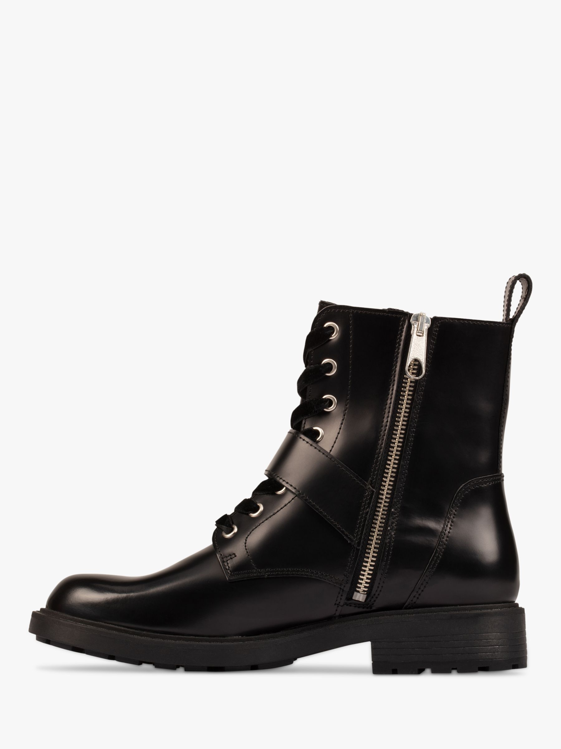 Clarks Orinoco 2 Leather Buckle Ankle Boots, Black at John Lewis & Partners