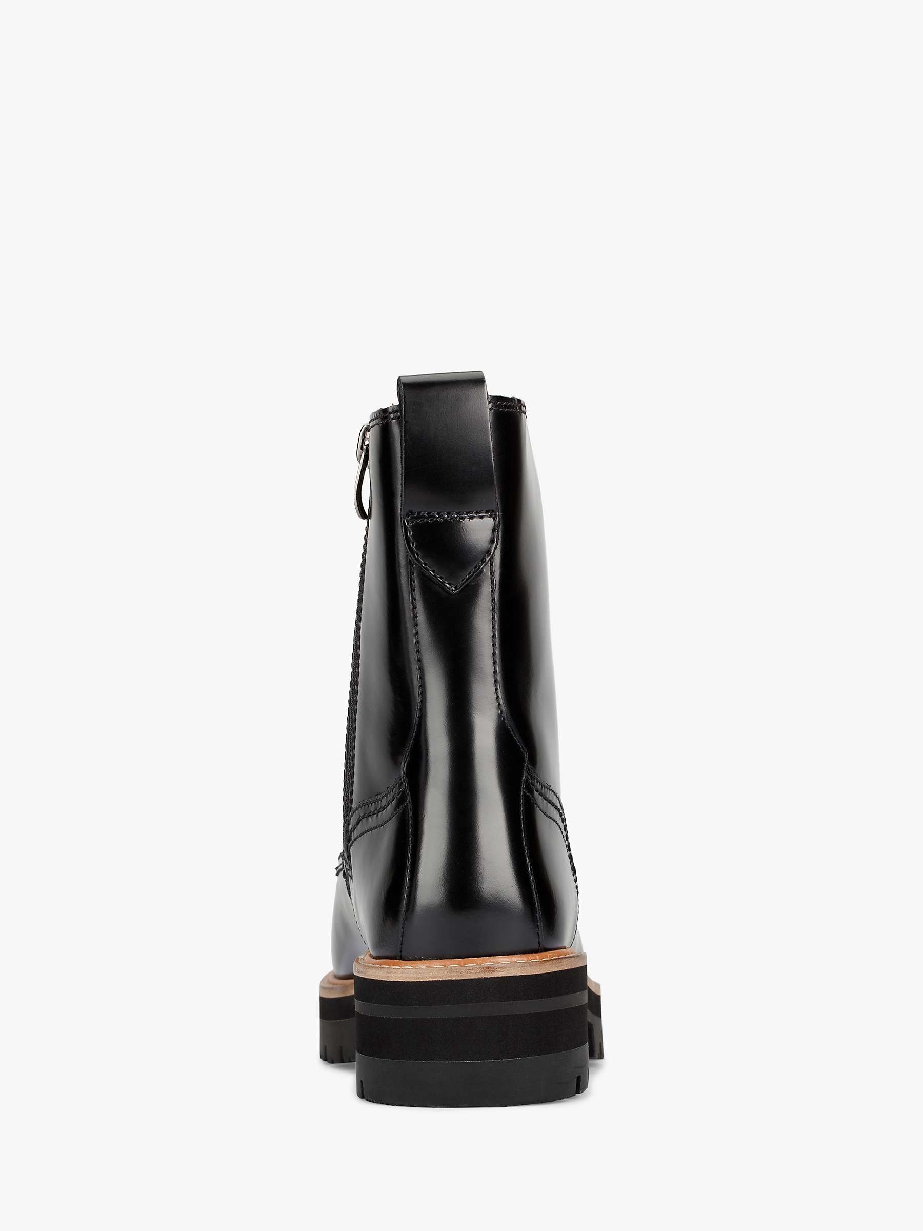 Clarks Orianna Chunky Leather Ankle Boots, Black at John Lewis & Partners