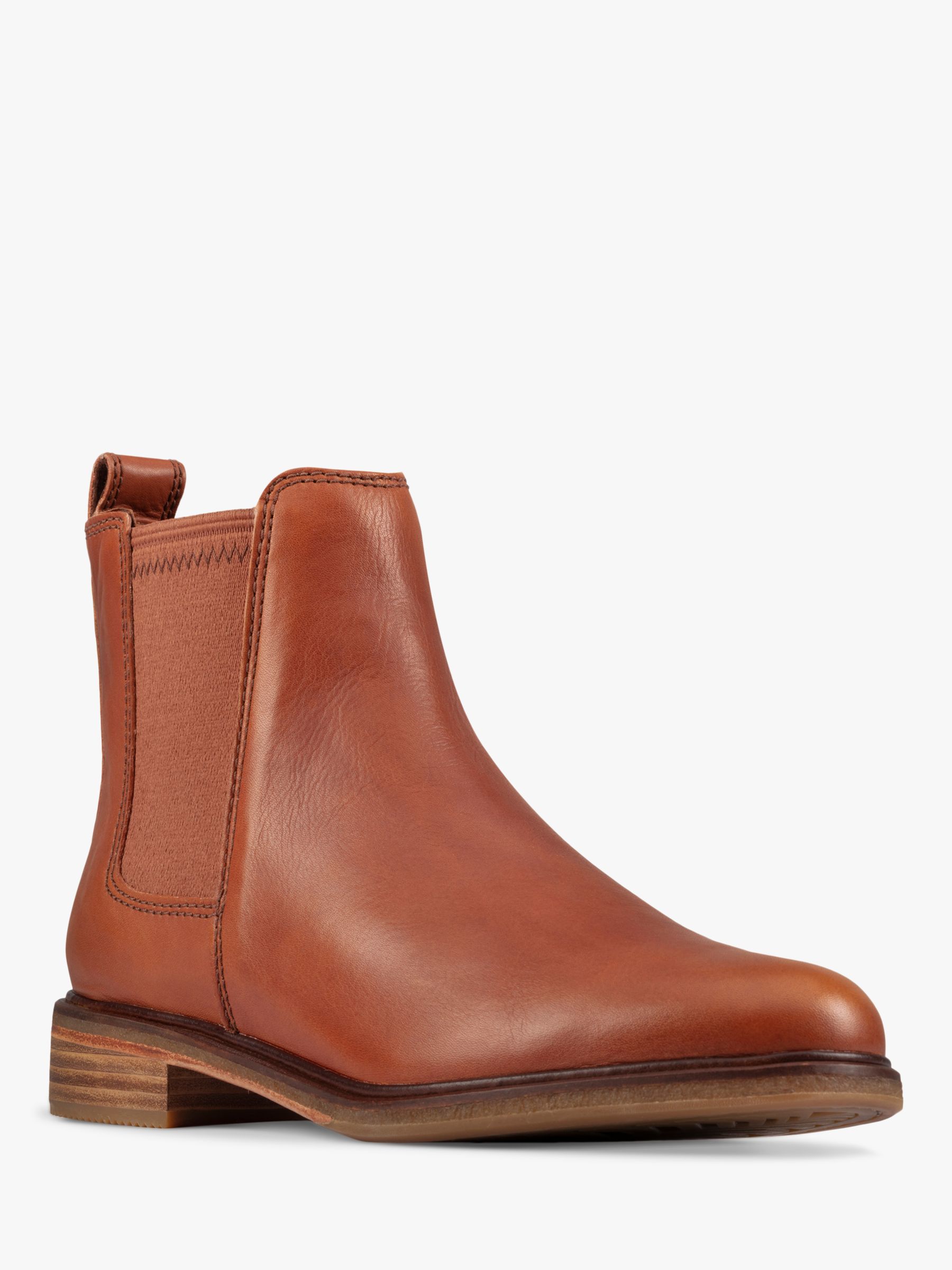 Clarks Clarkdale Arlo Leather Chelsea Boots, Tan at John Lewis & Partners