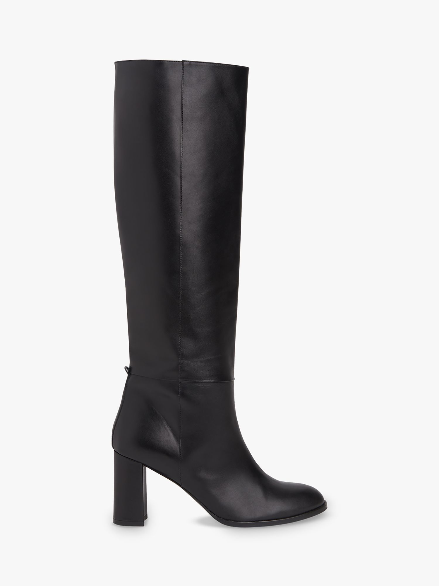 Whistles Gibson Leather Knee High Boots, Black at John Lewis & Partners