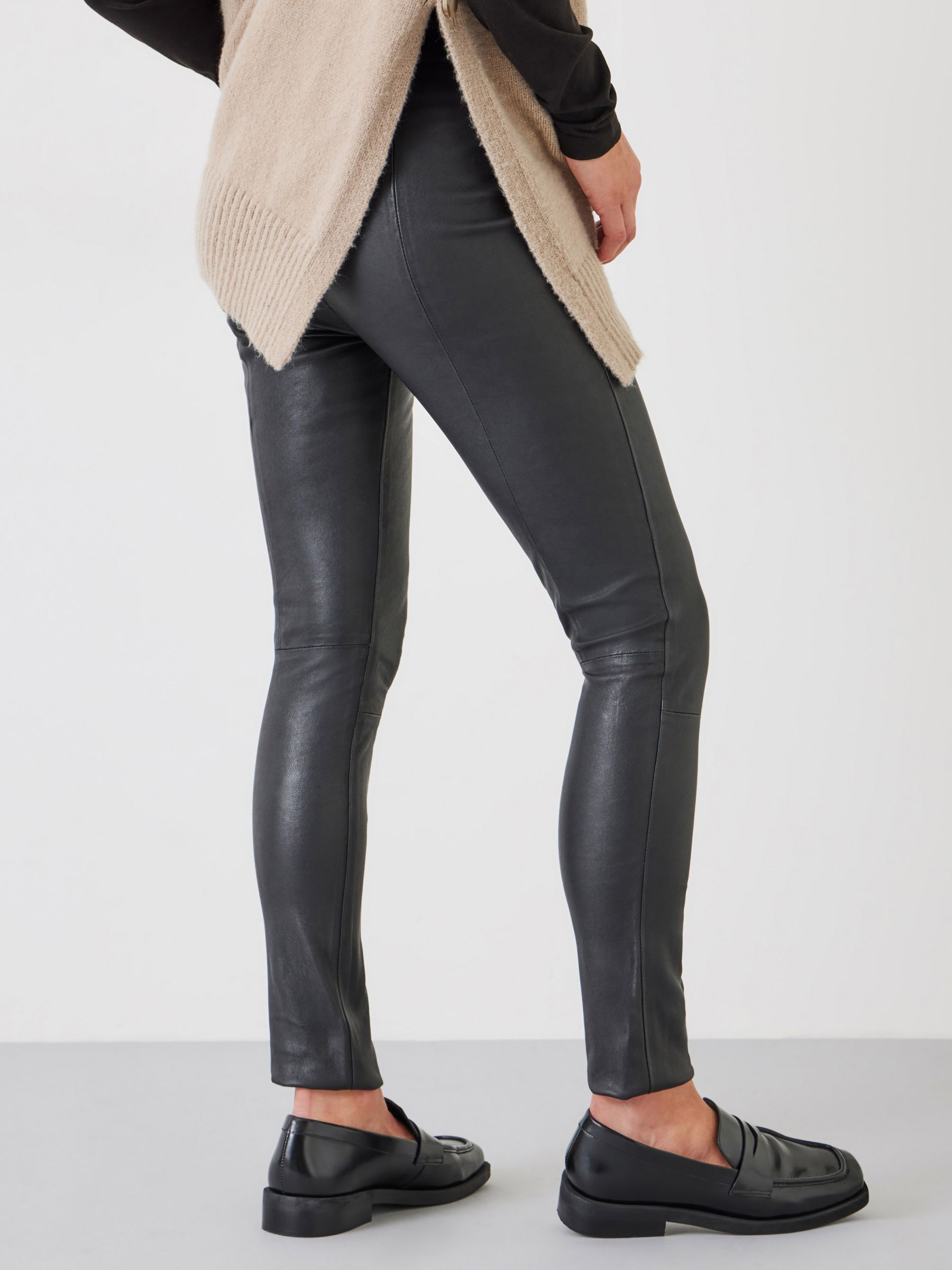 Charcoal grey leather leggings