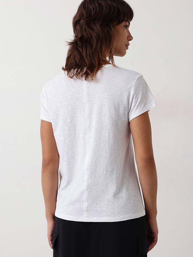 HUSH Slim Fit Cotton Crew Neck T-Shirt, White