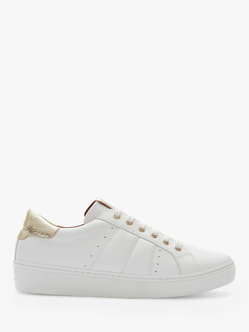 Mint Velvet Allie Leather Lace Up Trainers, White at John Lewis & Partners