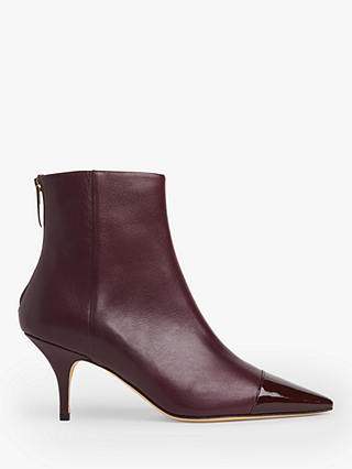 L.K.Bennett Athena Leather Ankle Boots, Red Wine