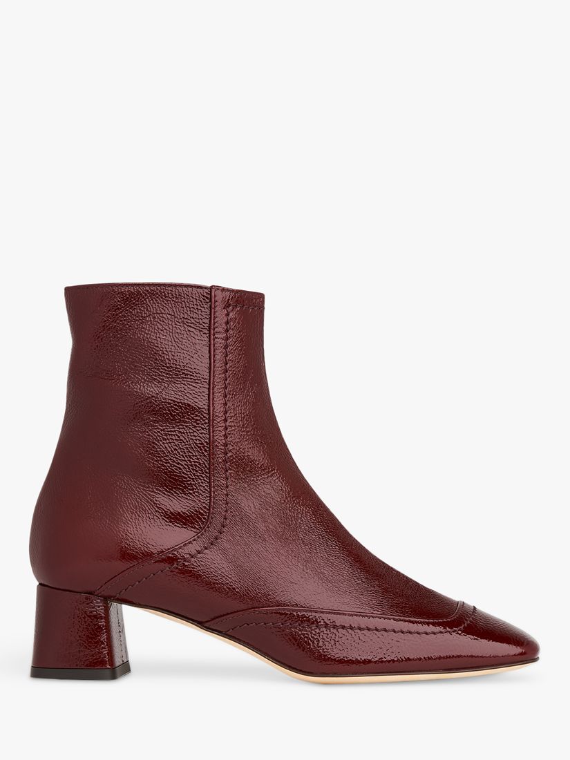 L.K.Bennett Adrianna Leather Ankle Boots, Wine at John Lewis & Partners