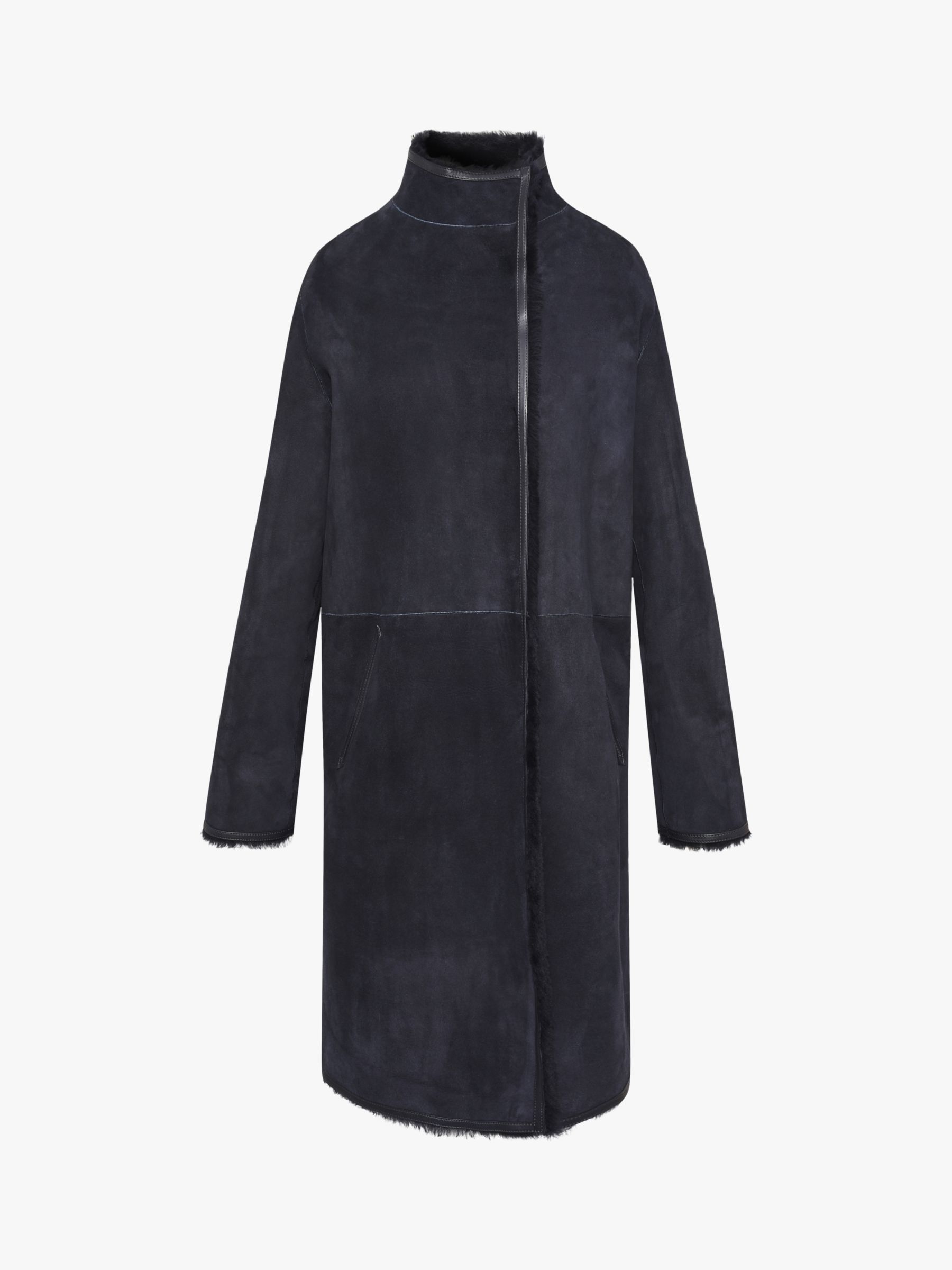Gerard Darel Electra Sheepskin Coat, Blue at John Lewis & Partners