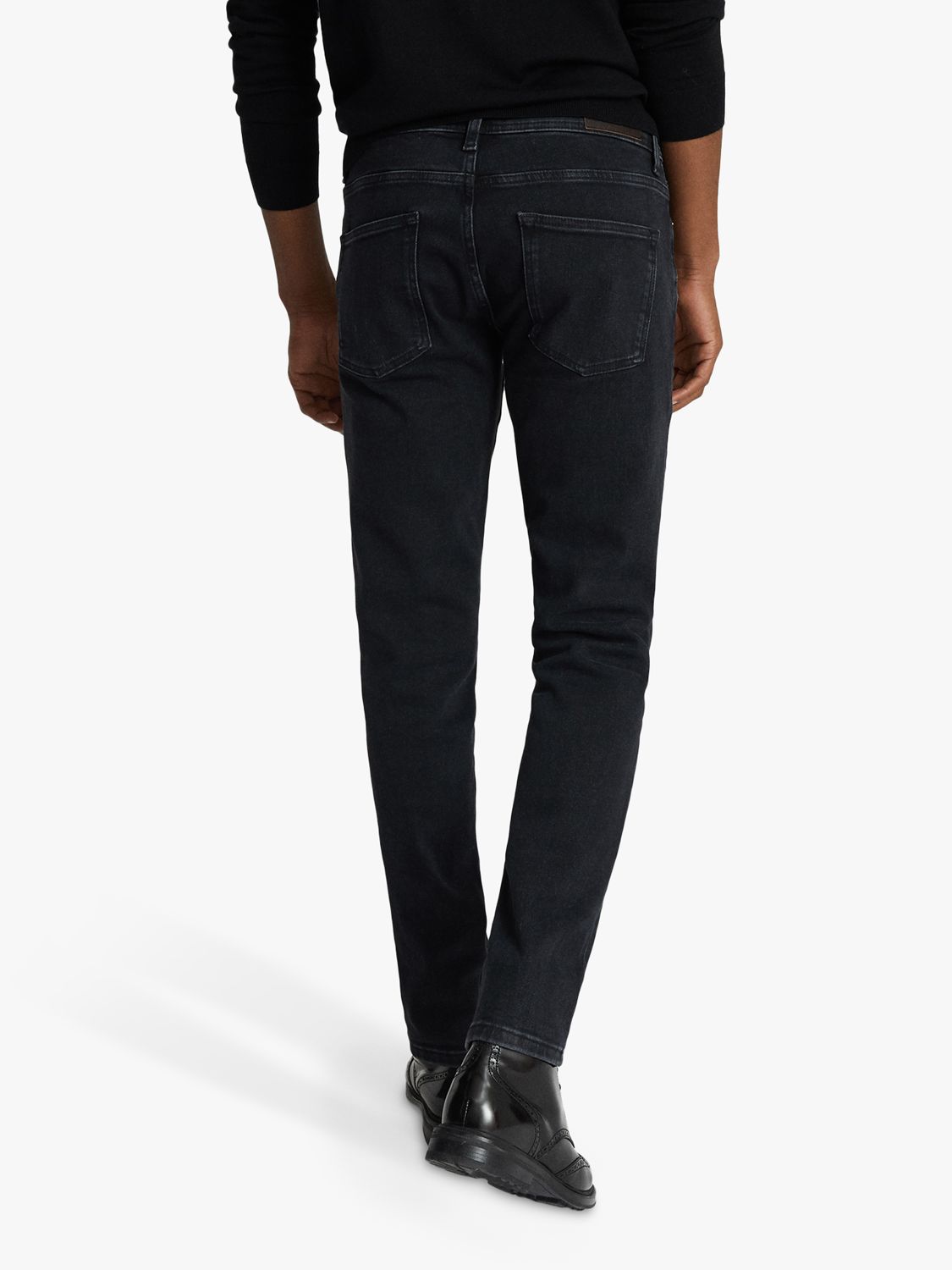Reiss Harun Tapered Slim Fit Jeans, Black at John Lewis & Partners