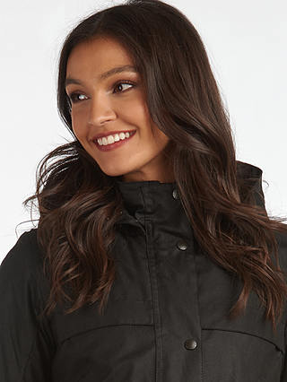 Barbour Cassley Waxed Jacket, Black