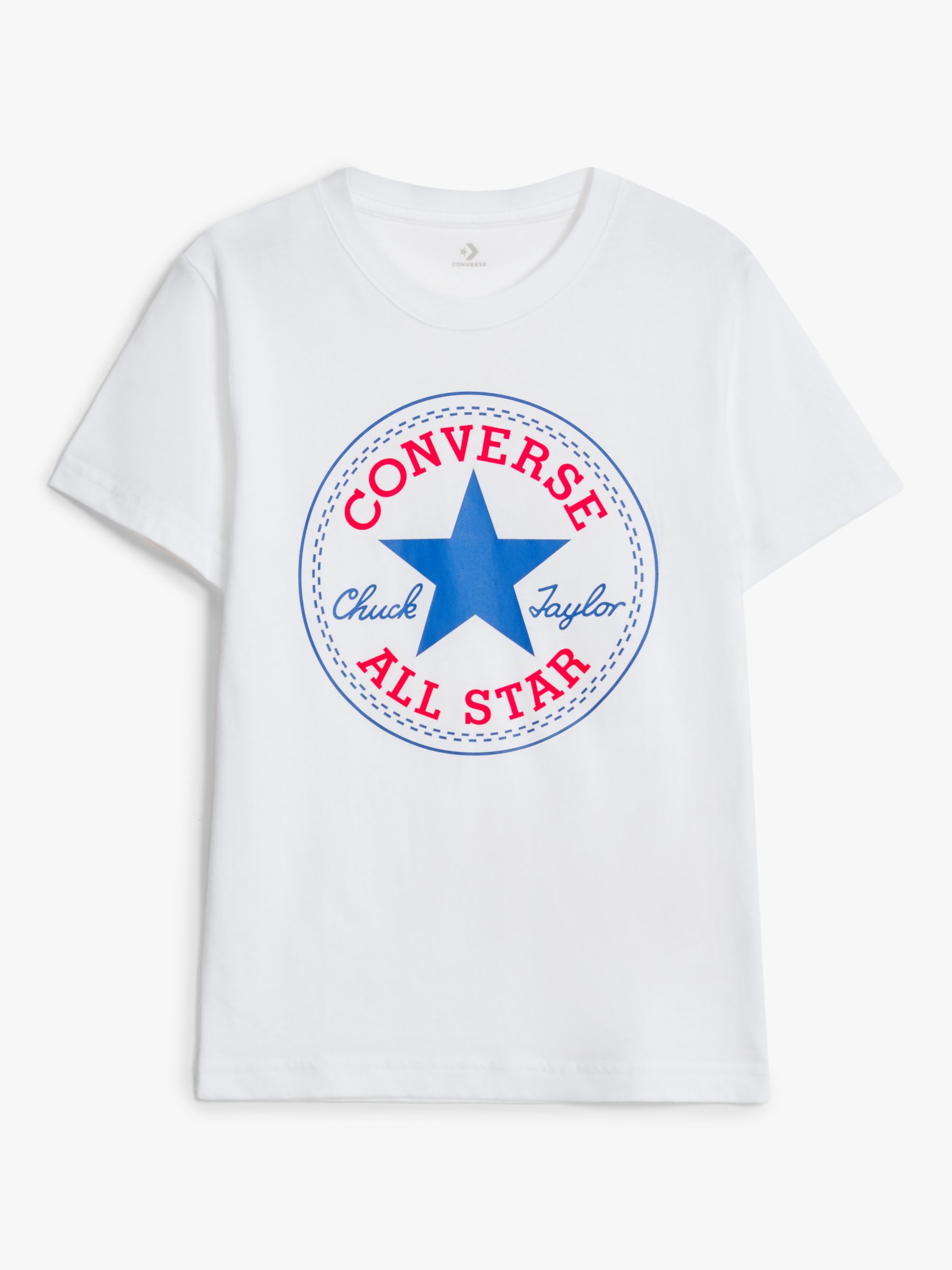 Converse Kids' Chuck Patch T-Shirt, White, 8-10 years