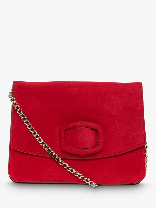 Hobbs Weymouth Suede Clutch Bag, Red at John Lewis & Partners