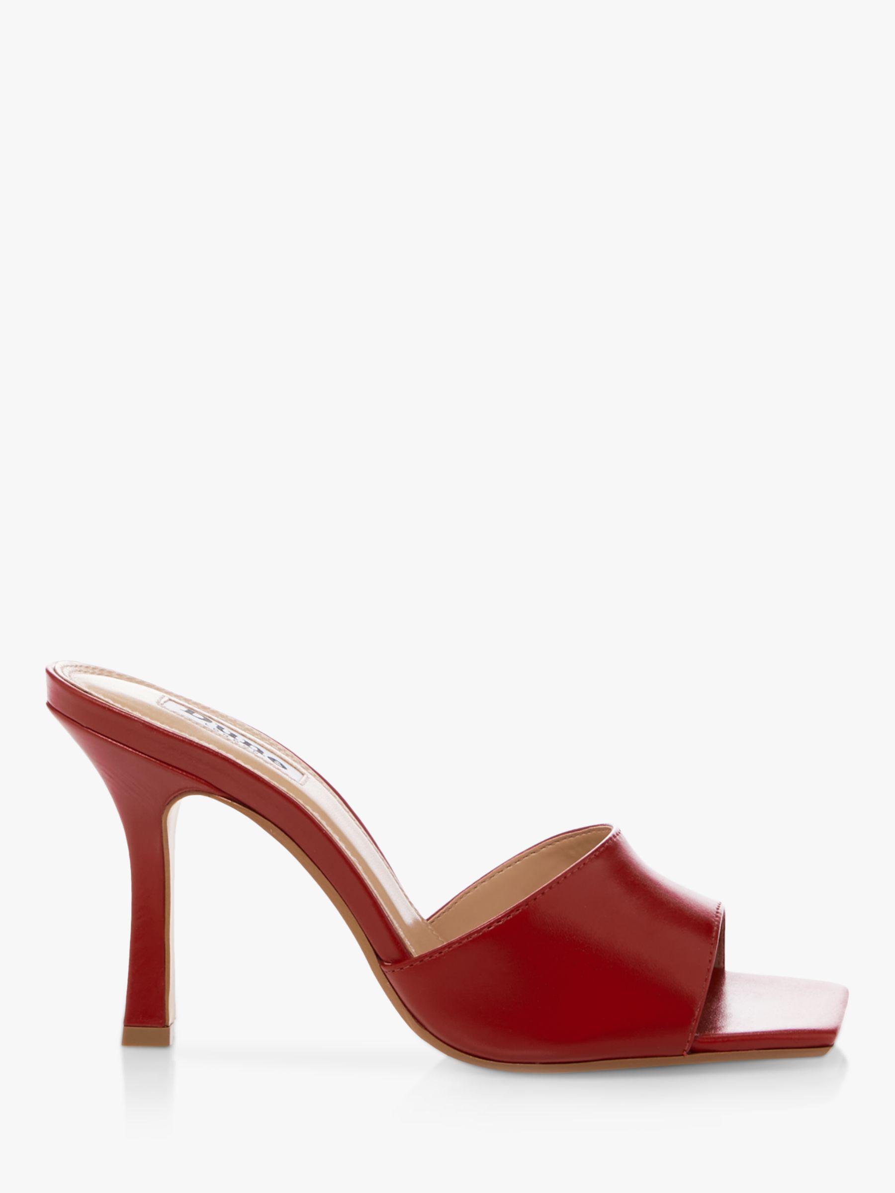 Dune Mantra Stiletto Heel Leather Mules, Red