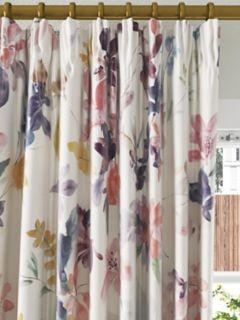 John Lewis Abelia Print Pair Blackout/Thermal Lined Curtains, Multi, W167 x Drop 182cm