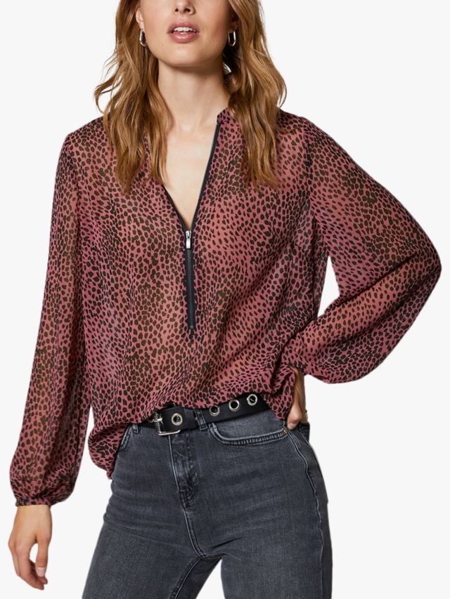 Mint velvet store animal print blouse