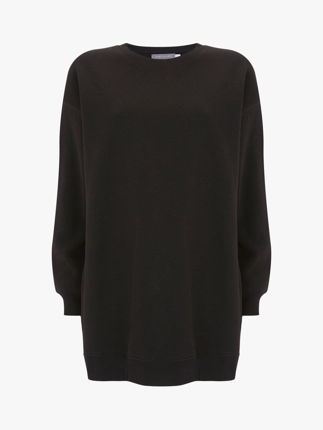 Mint Velvet Longline Sweatshirt, Black at John Lewis & Partners
