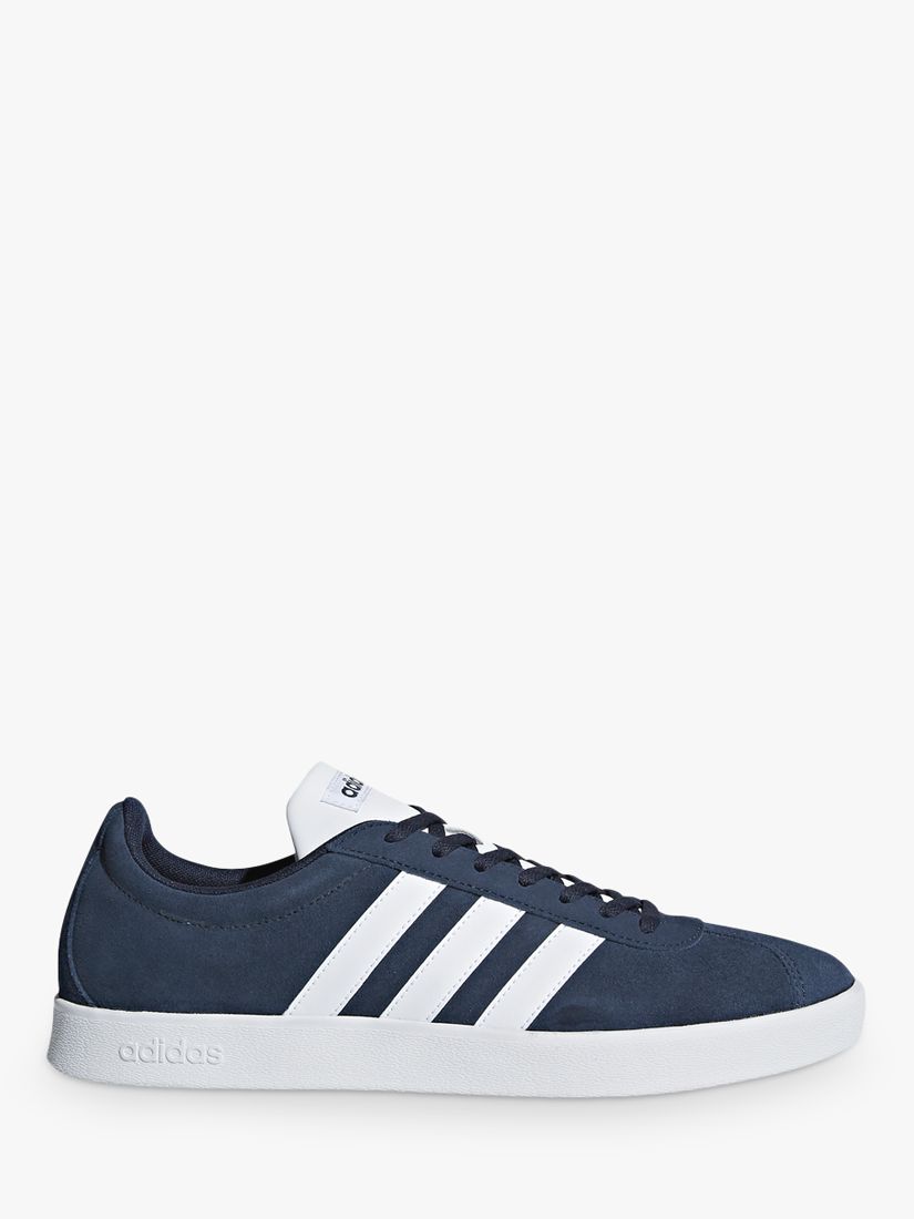 adidas VL 2.0 Court Suede Men's Trainers, Navy/White at John Lewis ...