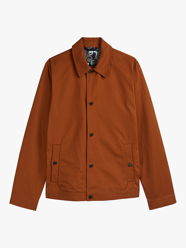 Ted Baker Wear Cotton Harrington Jacket, Orange Mid at John Lewis ...