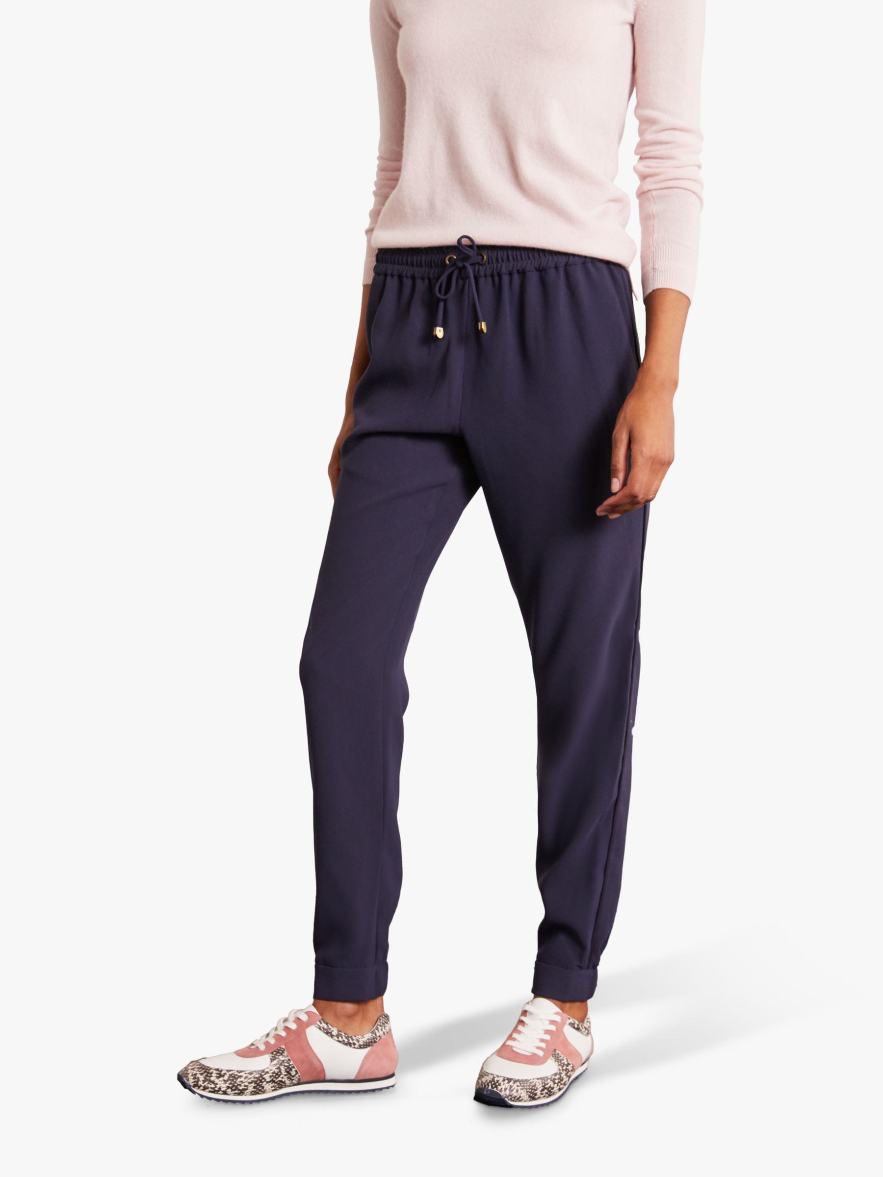 Boden Clovelly Drawstring Trousers, Navy