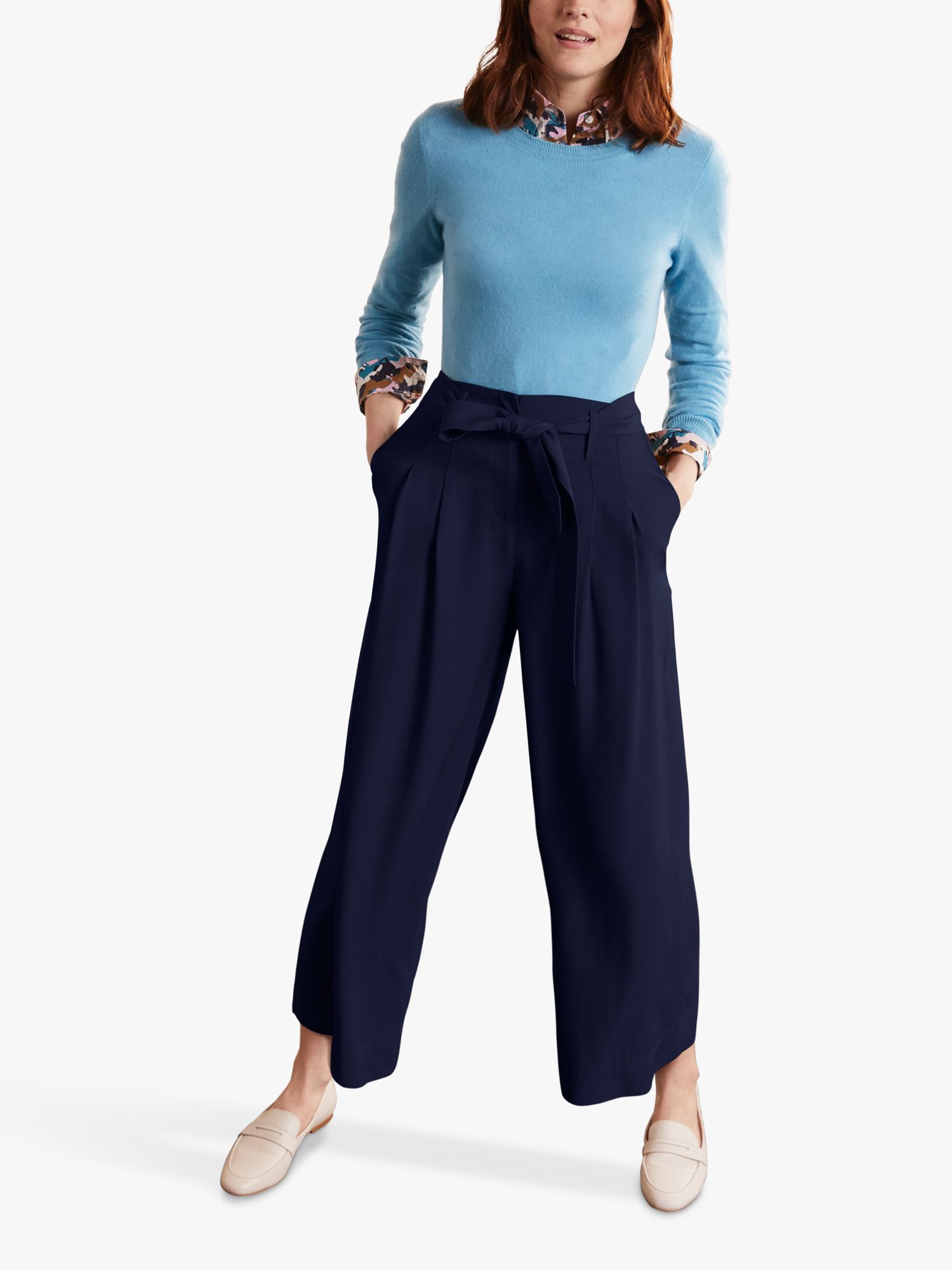 Boden Melville Culottes, Navy at John Lewis & Partners