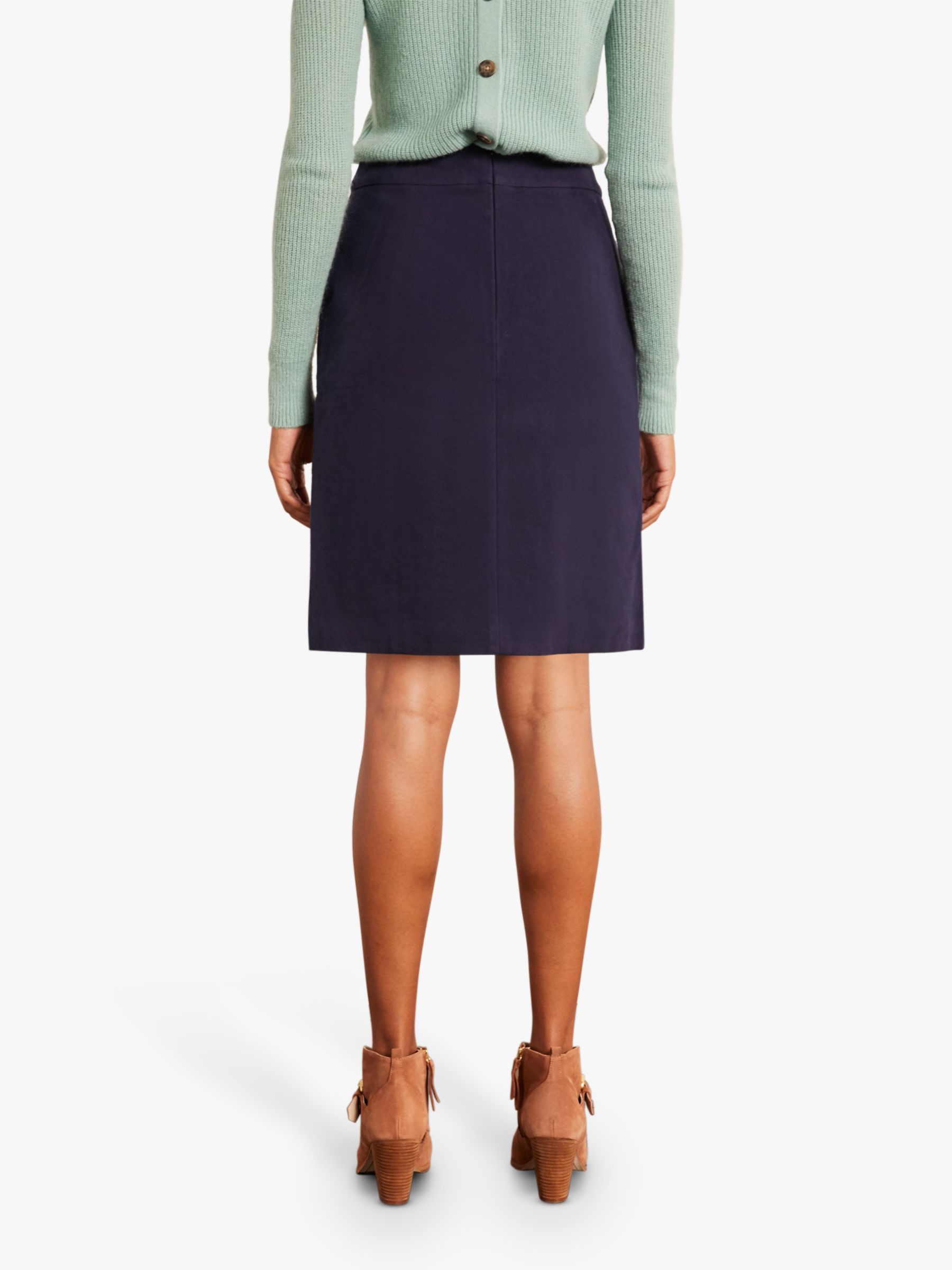 Boden Auria A-Line Mini Skirt, Navy at John Lewis & Partners