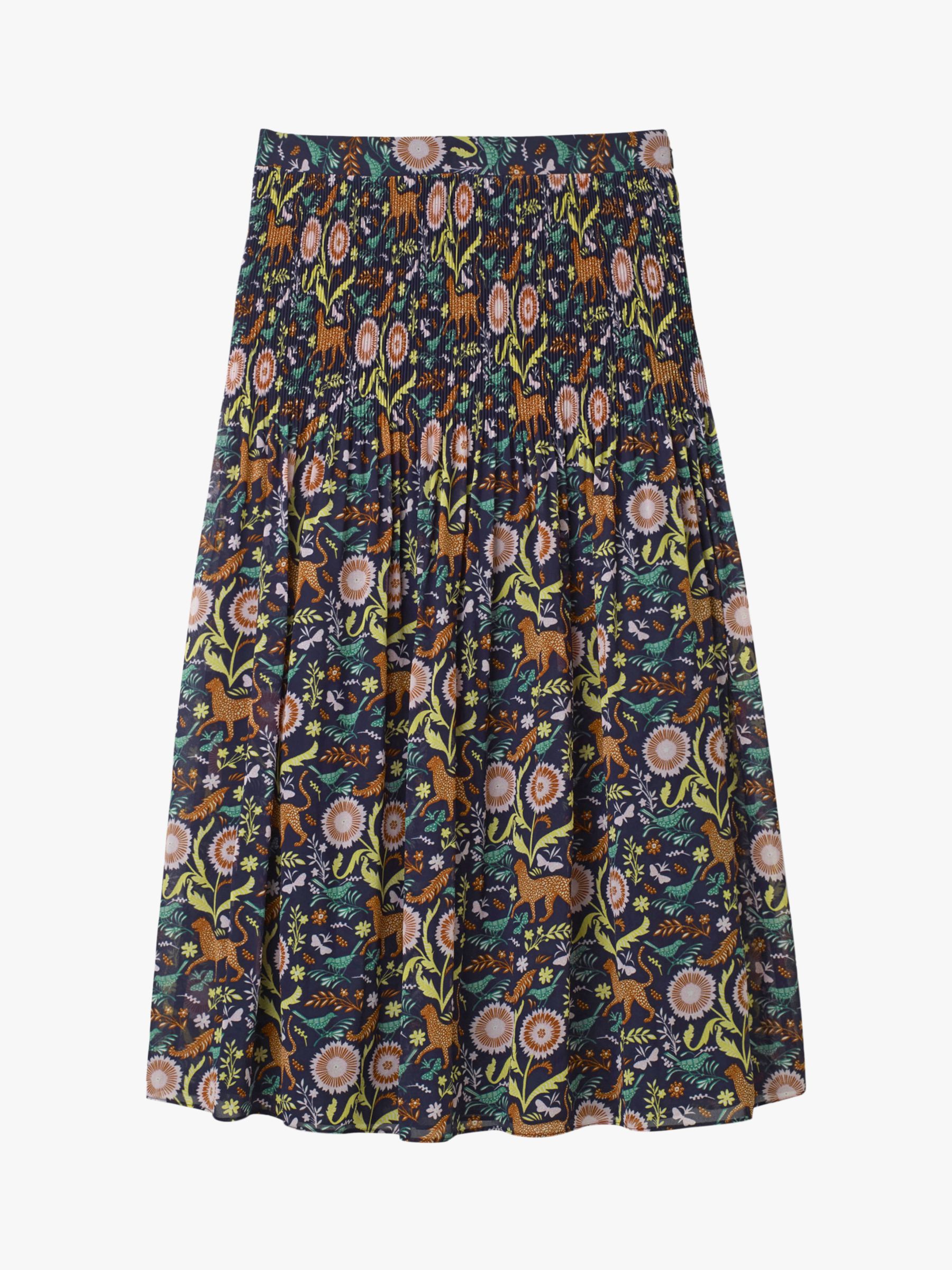 Boden Cassidy Animal and Nature Print Pleat Top Maxi Skirt, French Navy ...
