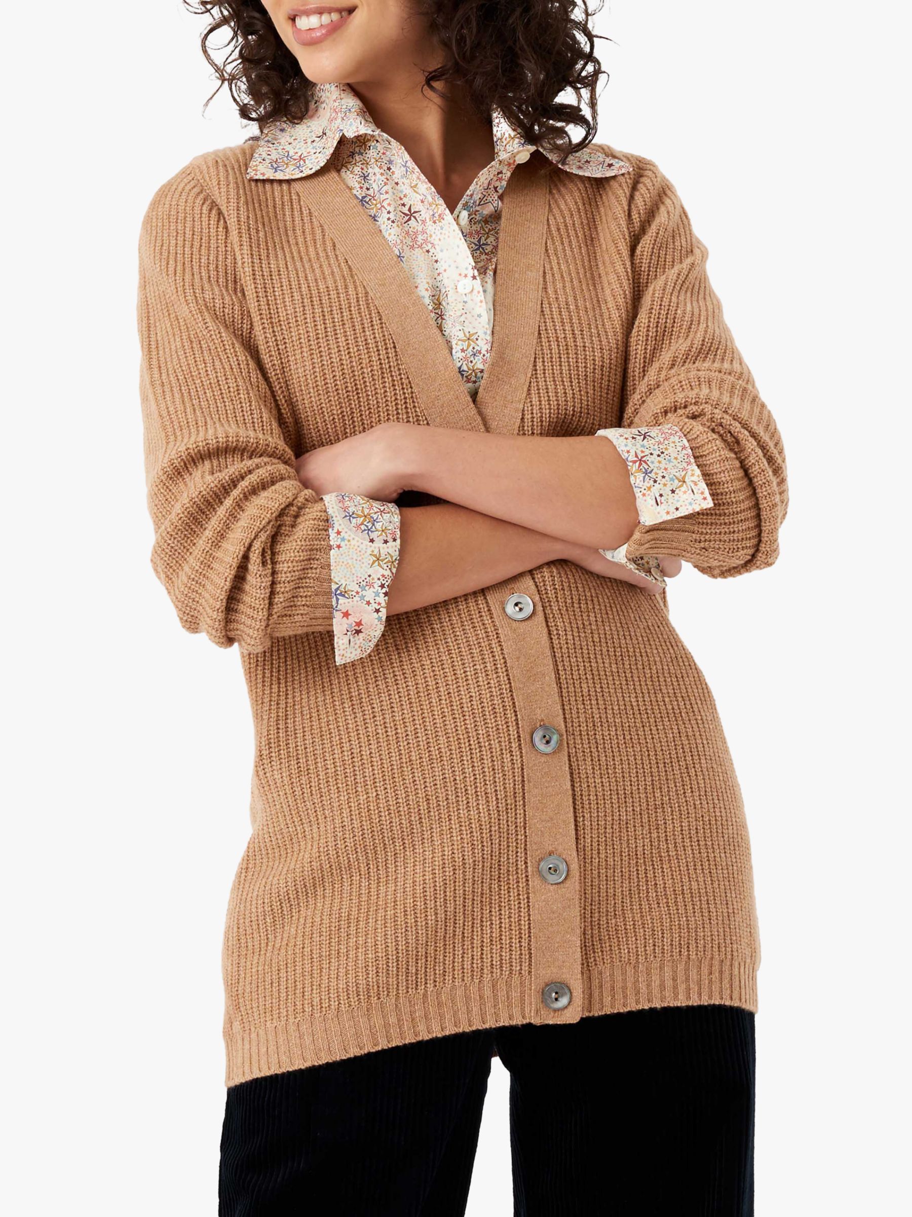  Brora  Cashmere Cable Ribbed Cardigan  Sand at John Lewis 