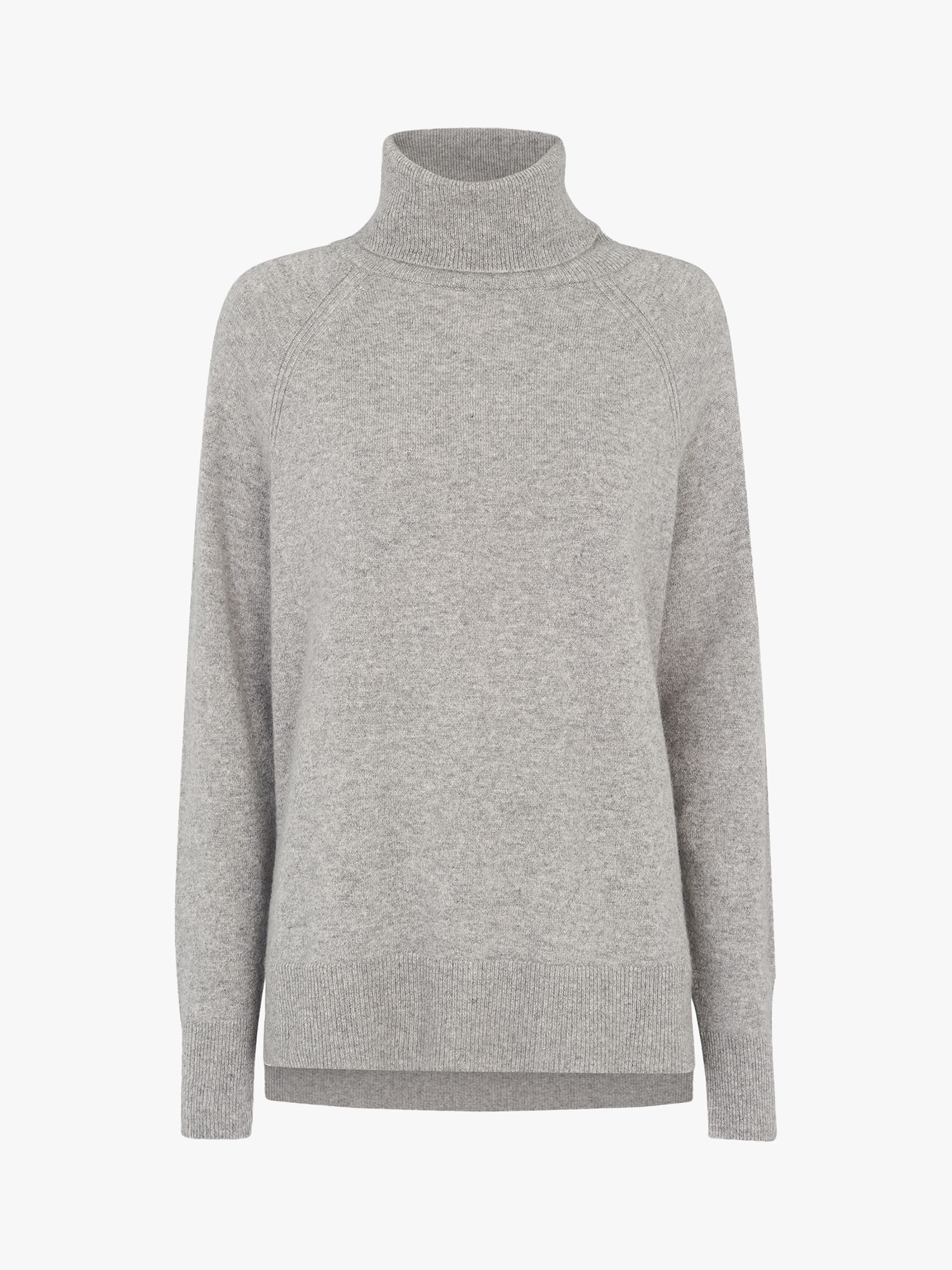 Whistles Cashmere Roll Neck Jumper, Grey at John Lewis & Partners
