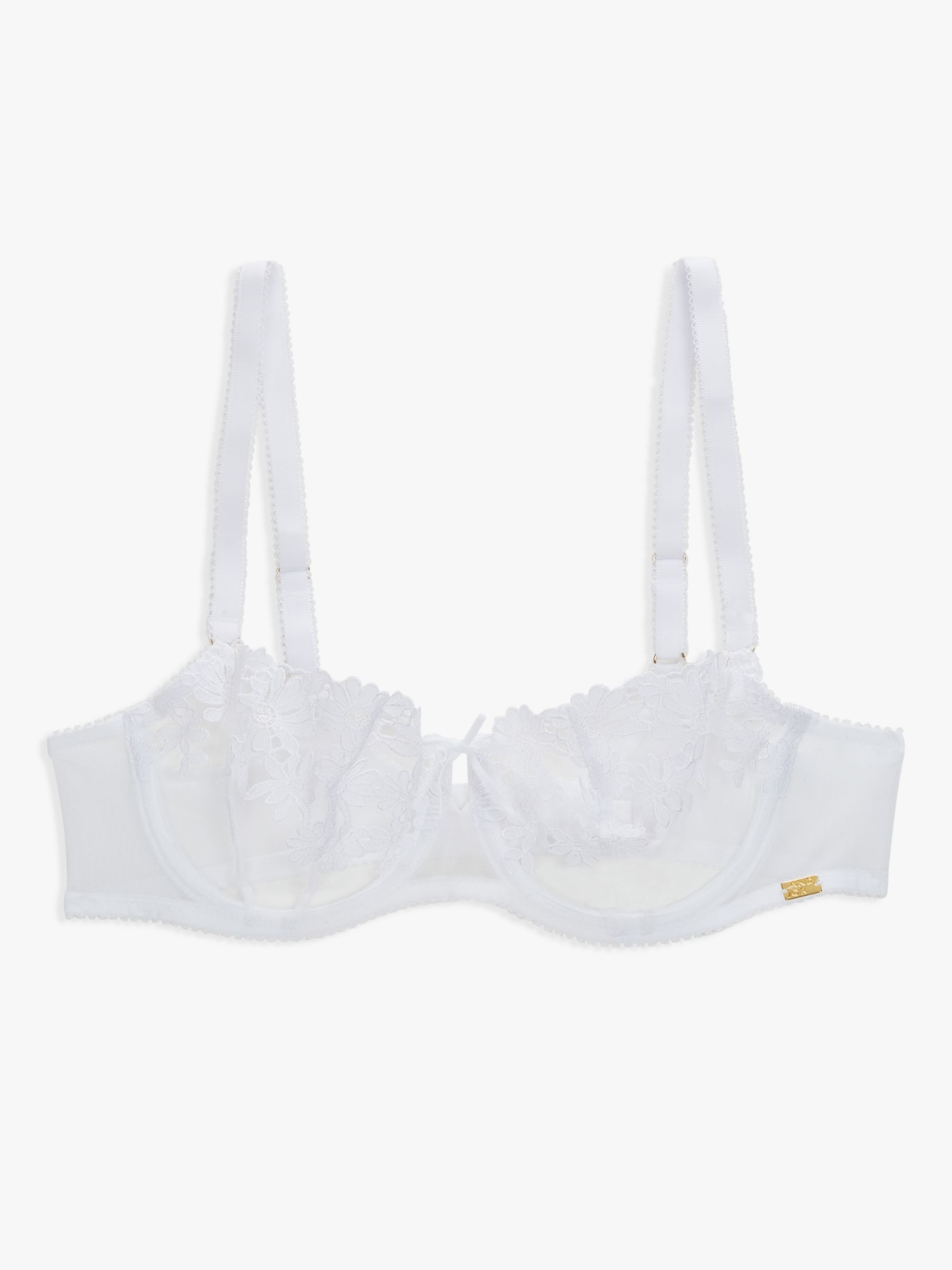 AND/OR Harper Broderie Embroidered Balcony Bra, White, 30D