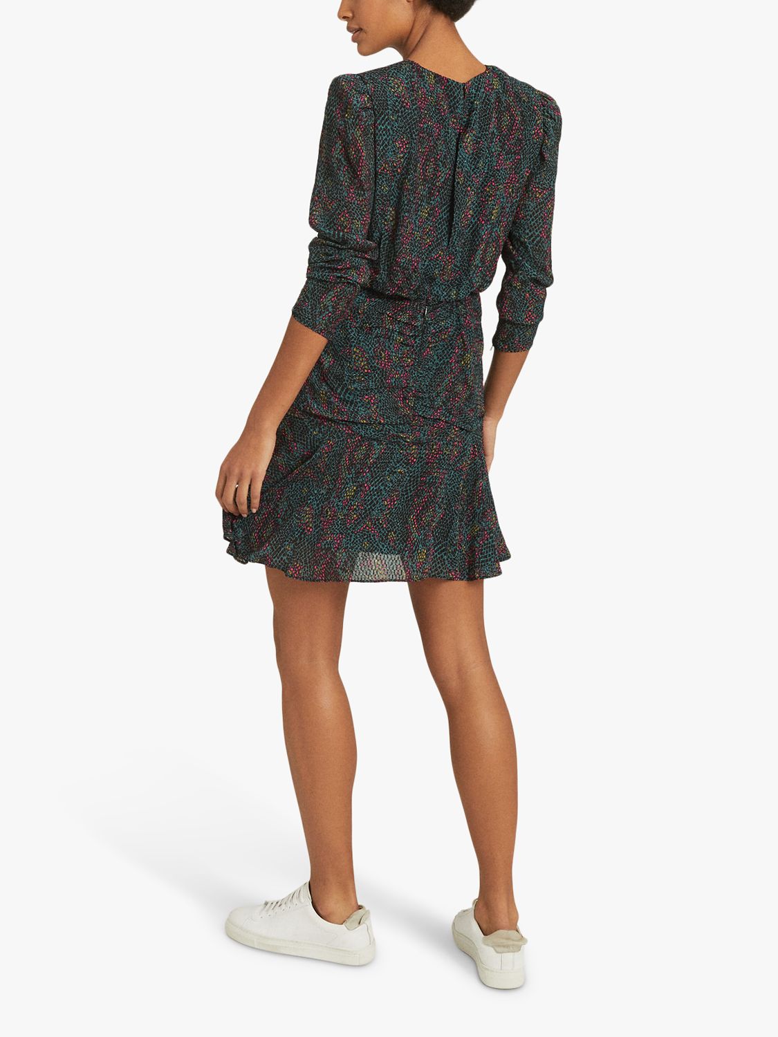 Reiss Renee Snake Print Mini Dress, Green