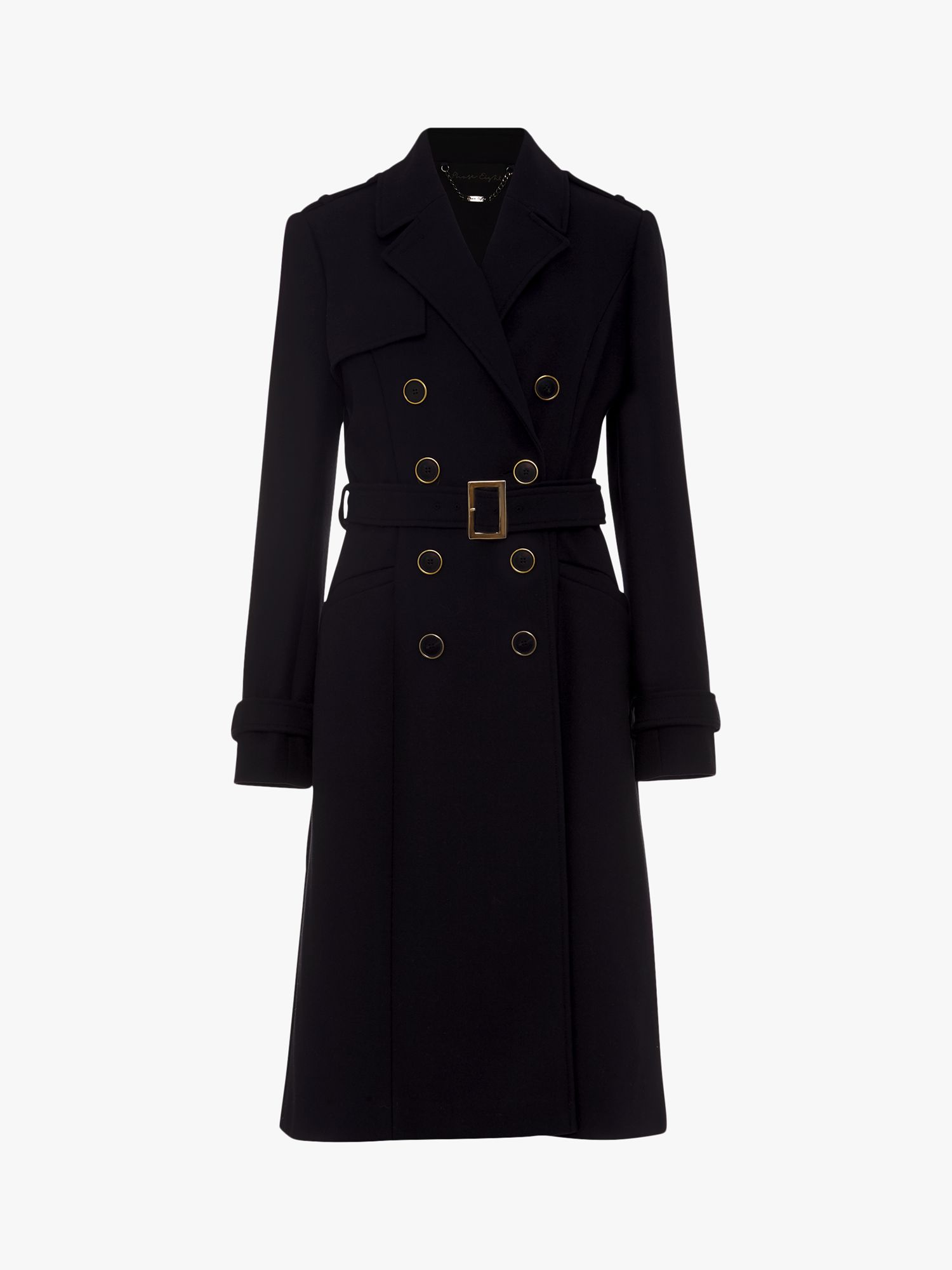Phase Eight Manika Wool and Cashmere Blend Trench Coat, Navy