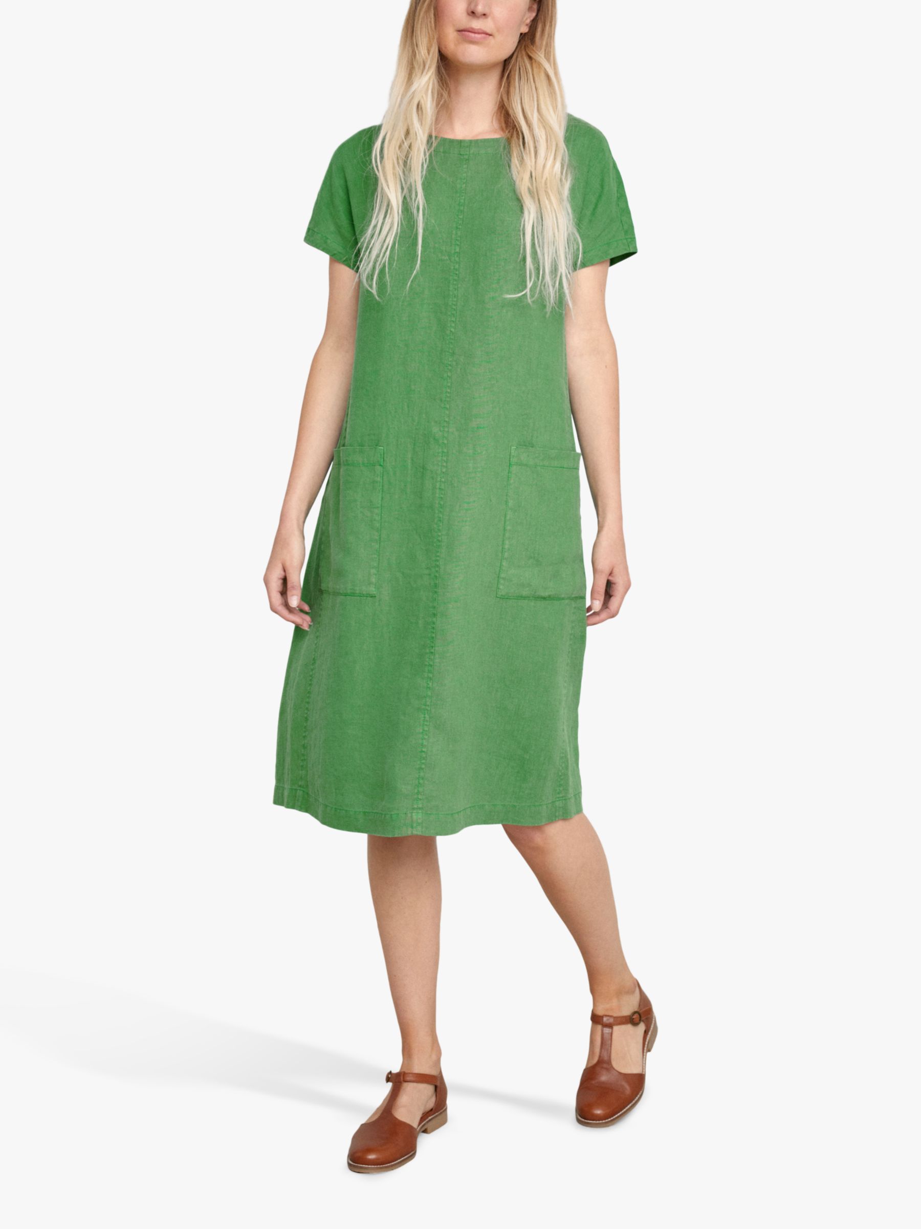 Seasalt Levelling Linen A-Line Dress, Green