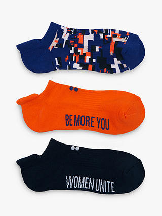 Sweaty Betty Workout Trainer Socks, Pack of 3, Shocking Orange