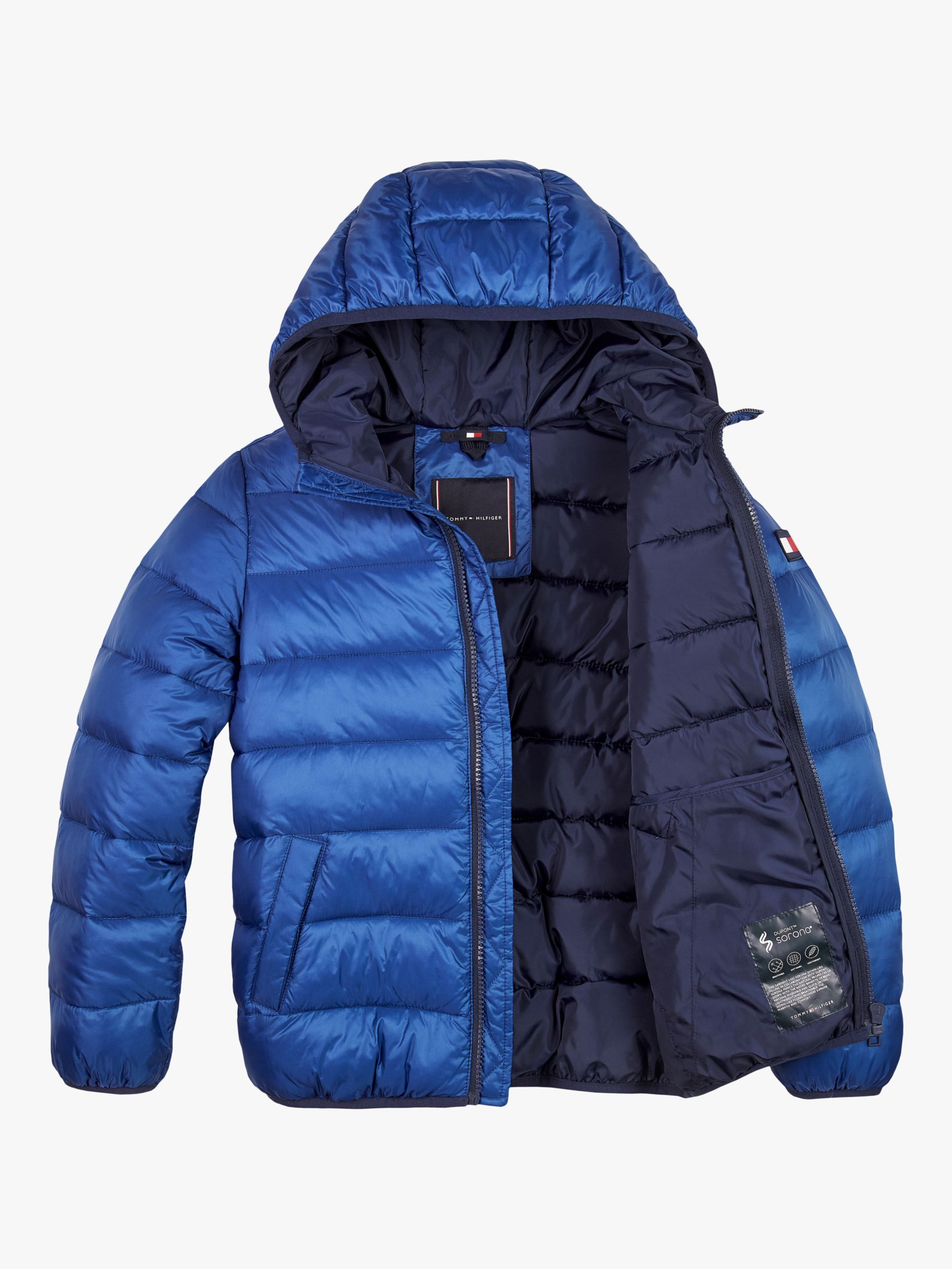 Tommy Hilfiger Boys' Essential Padded Jacket, Navy at John Lewis & Partners