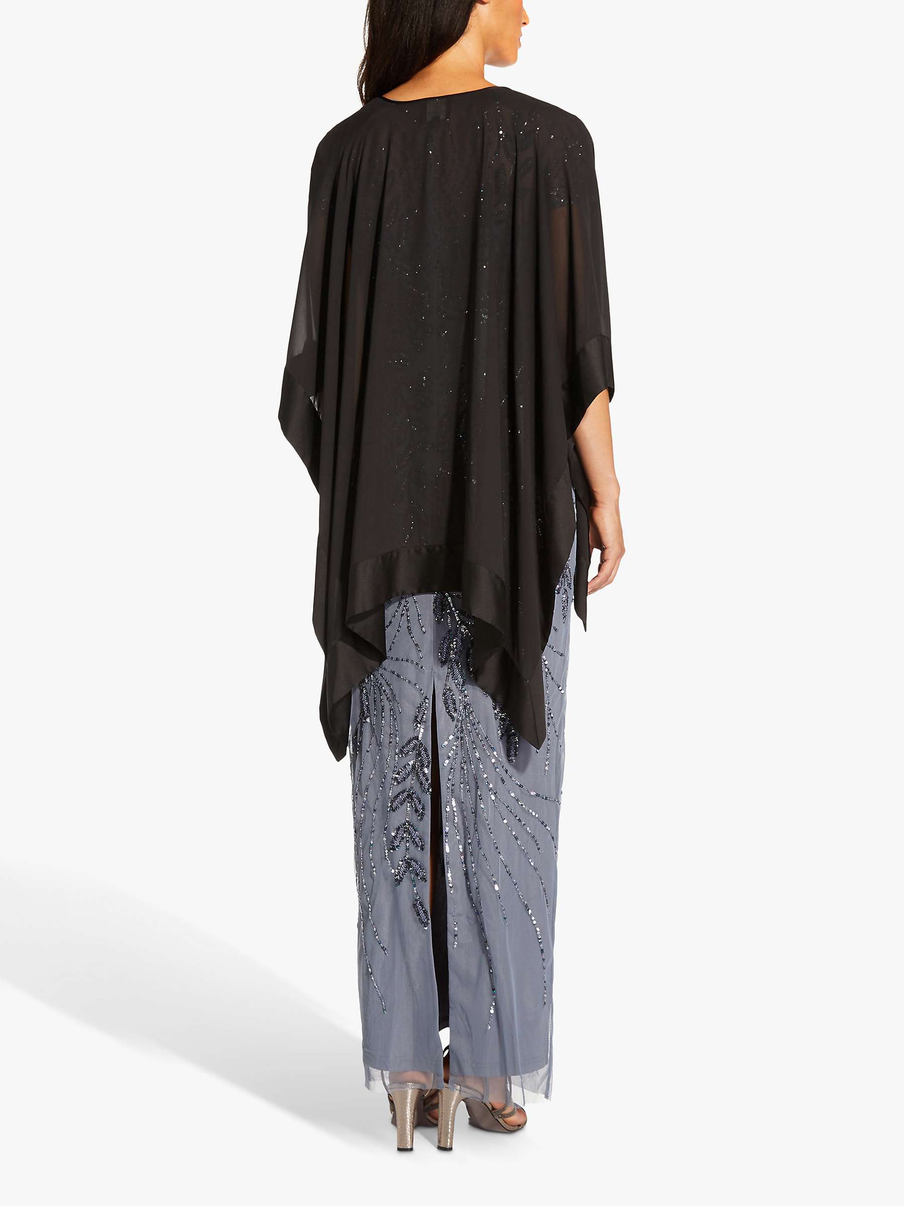 Buy Adrianna Papell Chiffon Cape Cover Up, Black Online at johnlewis.com