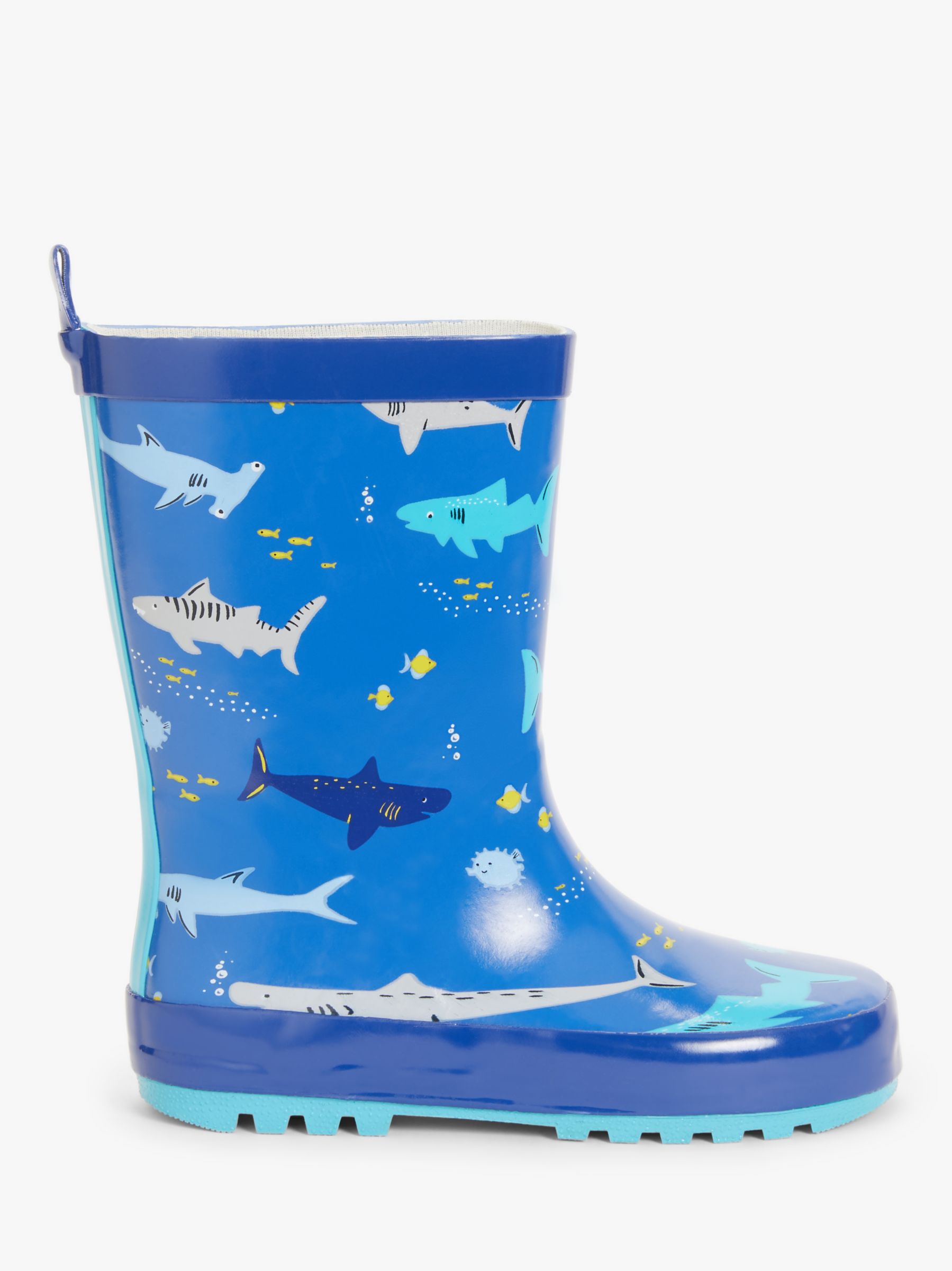 John Lewis & Partners Children's Shark Wellington Boots, Blue at John ...