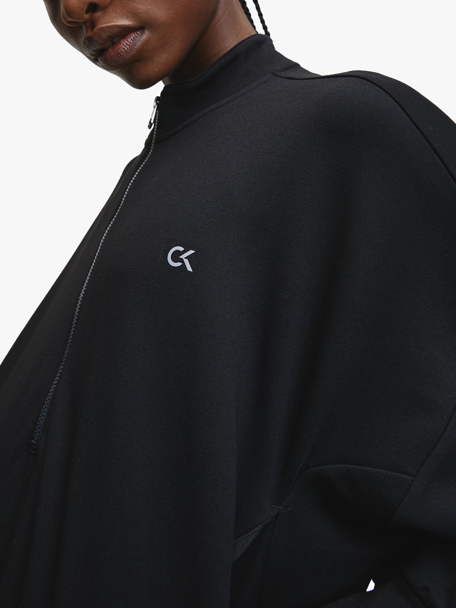 Calvin Klein Performance Zip Pullover Hoodie, CK Black at John Lewis