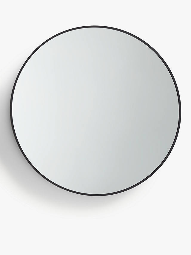 ANYDAY John Lewis & Partners Thin Aluminium Frame Round Wall Mirror, 65cm, Black