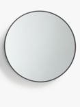 ANYDAY John Lewis & Partners Thin Metal Frame Round Wall Mirror, 65cm, Black