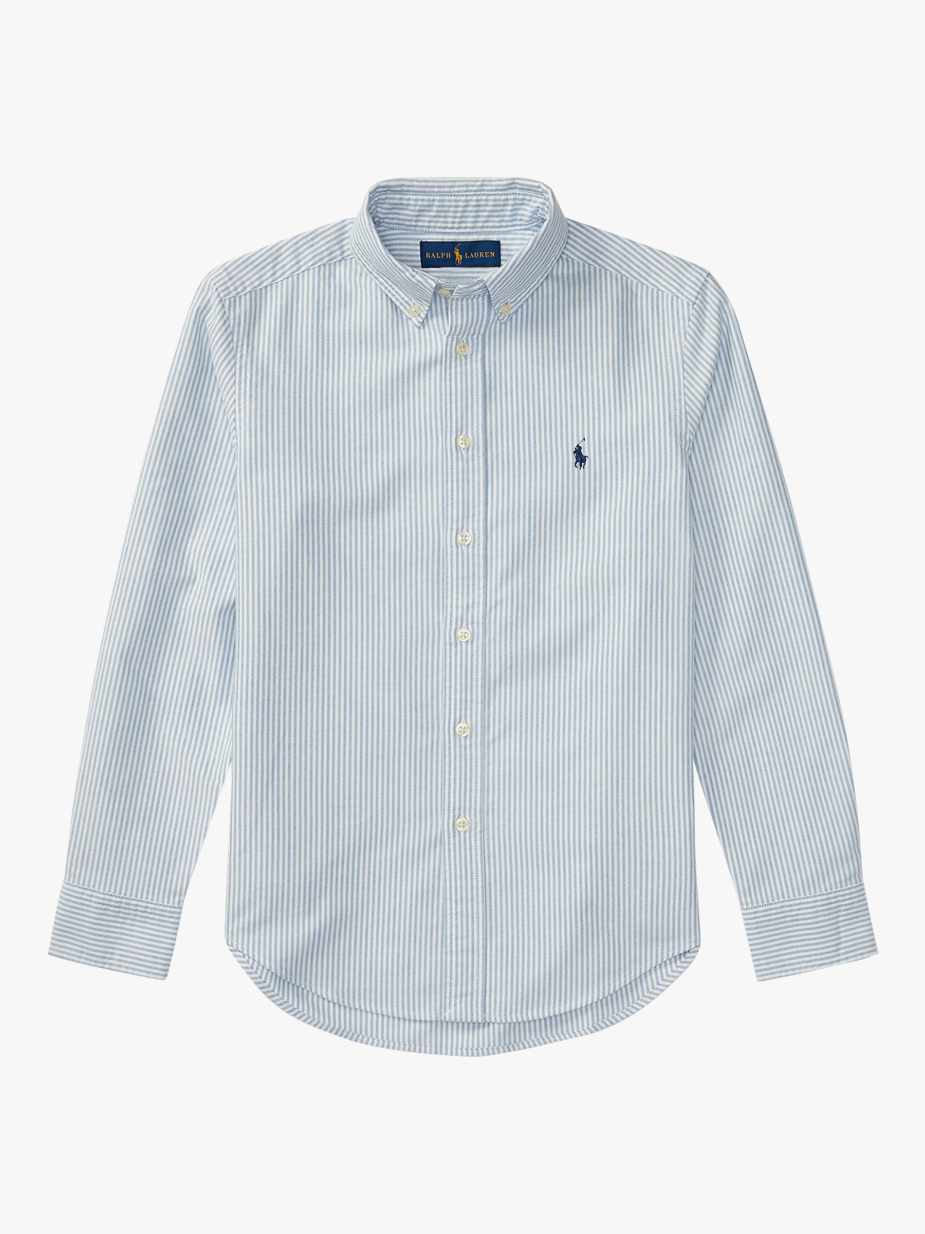 Polo Ralph Lauren Kids' Pinstripe Oxford Shirt, Blue, 5 years