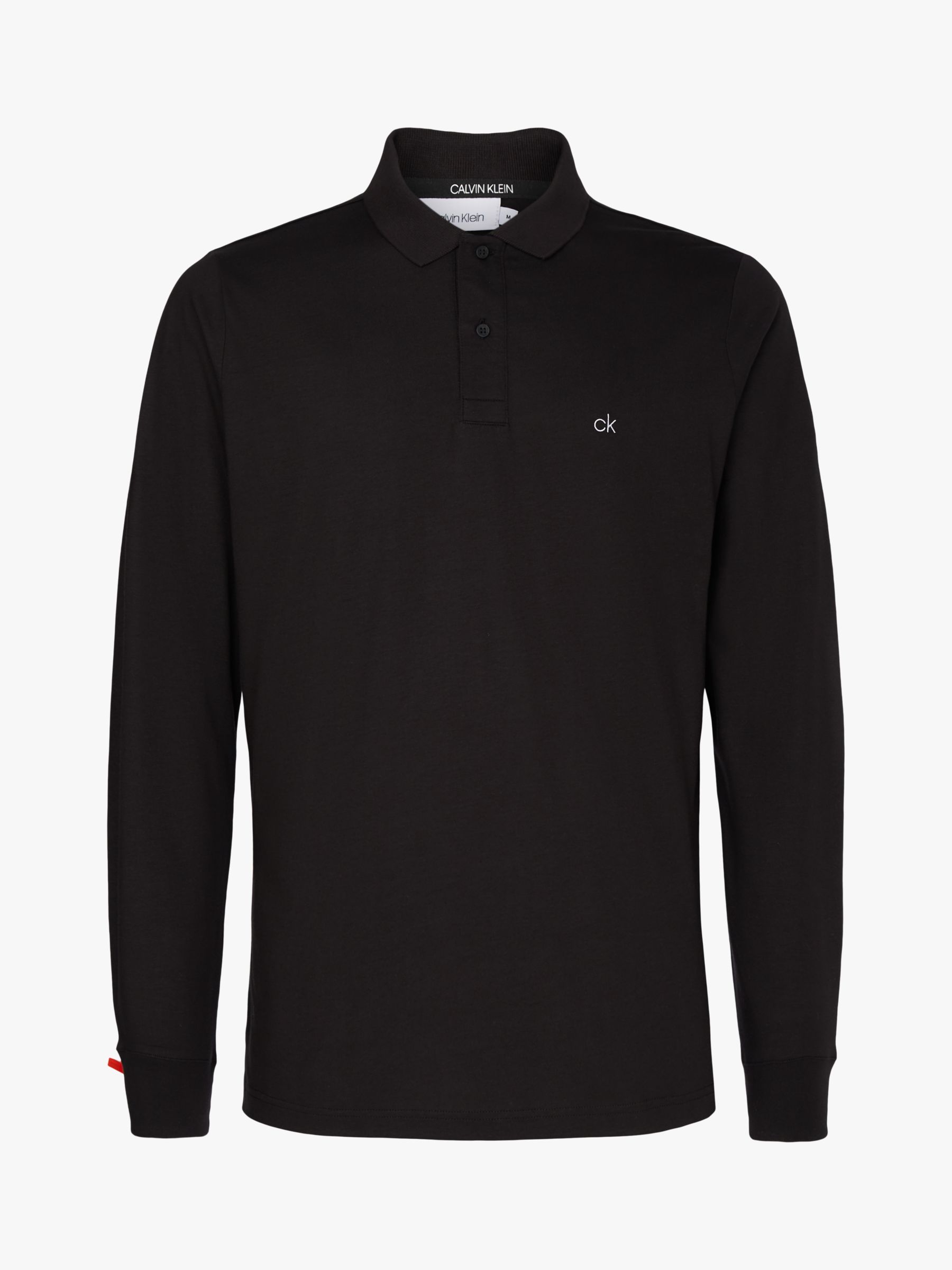 Calvin Klein Logo Polo Shirt, Black at John Lewis & Partners