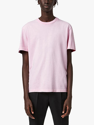 AllSaints Musica Crew Neck Short Sleeve T-Shirt, Washed Fresh Pink