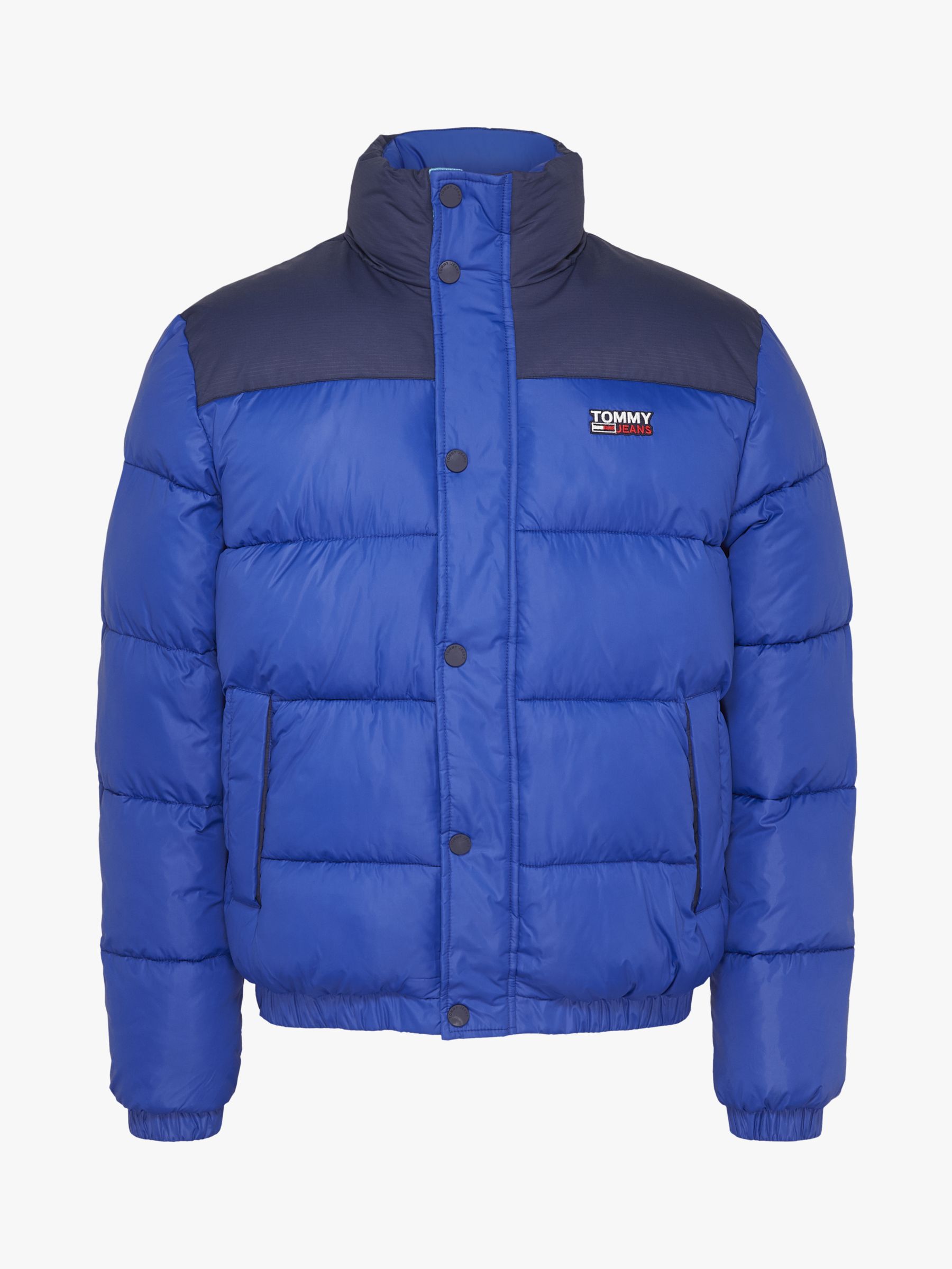 Tommy Jeans Corp Puffer Jacket, Providence Blue/Multi at John Lewis ...