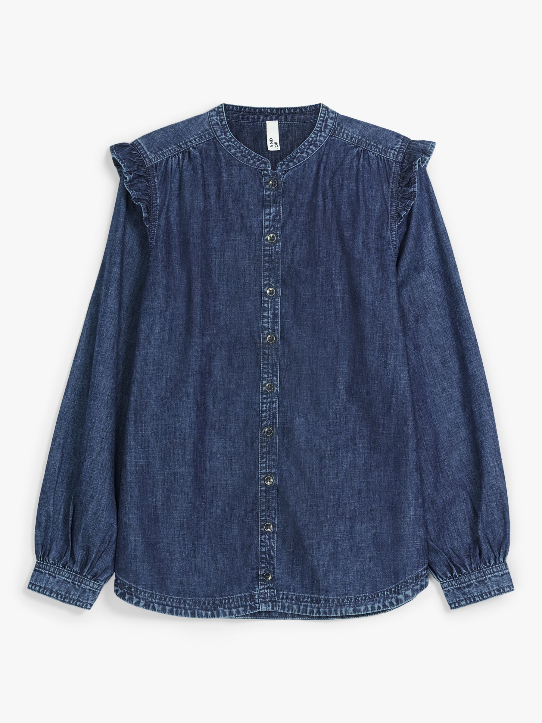 AND/OR Edith Denim Blouse, Blue