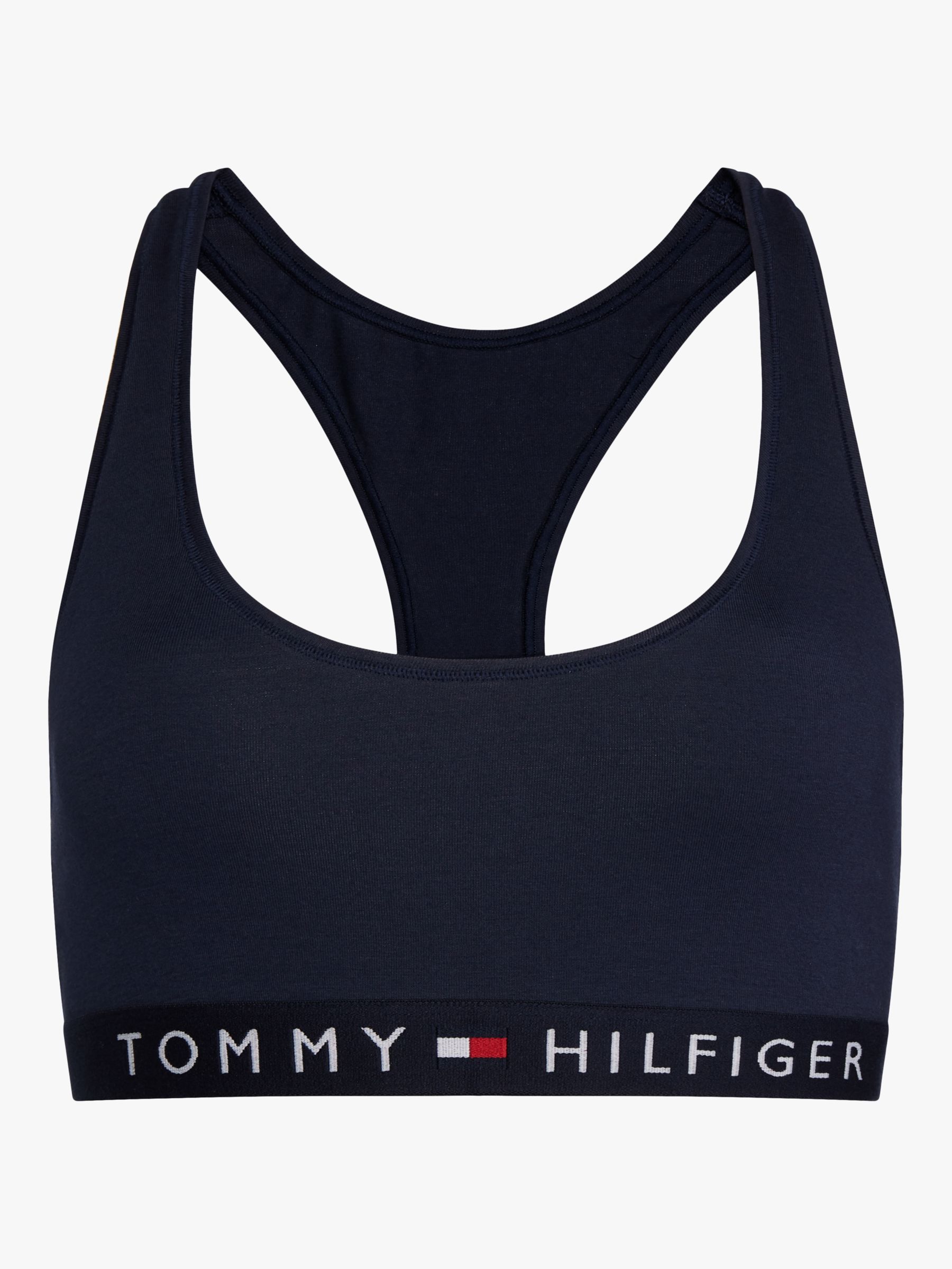 Tommy Hilfiger Racerback Scoop Neck Bralette Navy At John Lewis And Partners 8884