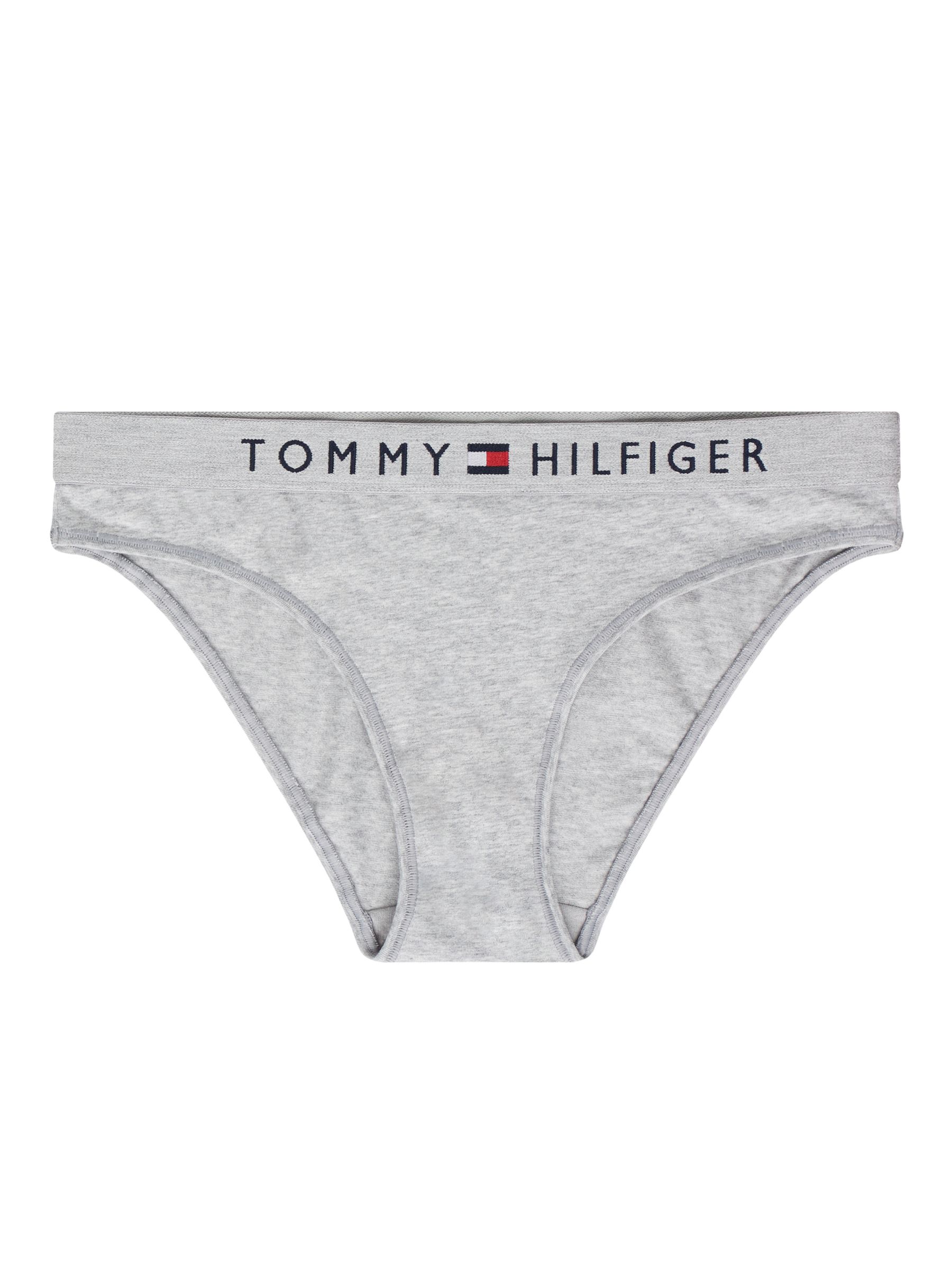 gårdsplads kabel Irreplaceable Tommy Hilfiger Logo Waistband Stretch Cotton Bikini Knickers, Grey Heather,  XS