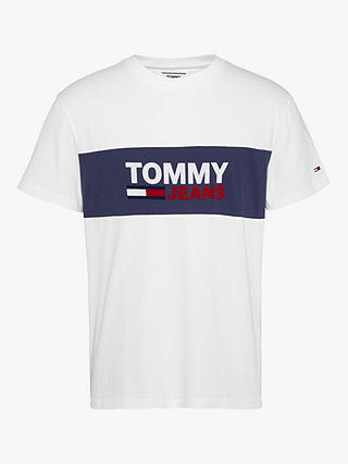 Tommy Jeans Contrast Panel Logo T-Shirt, White