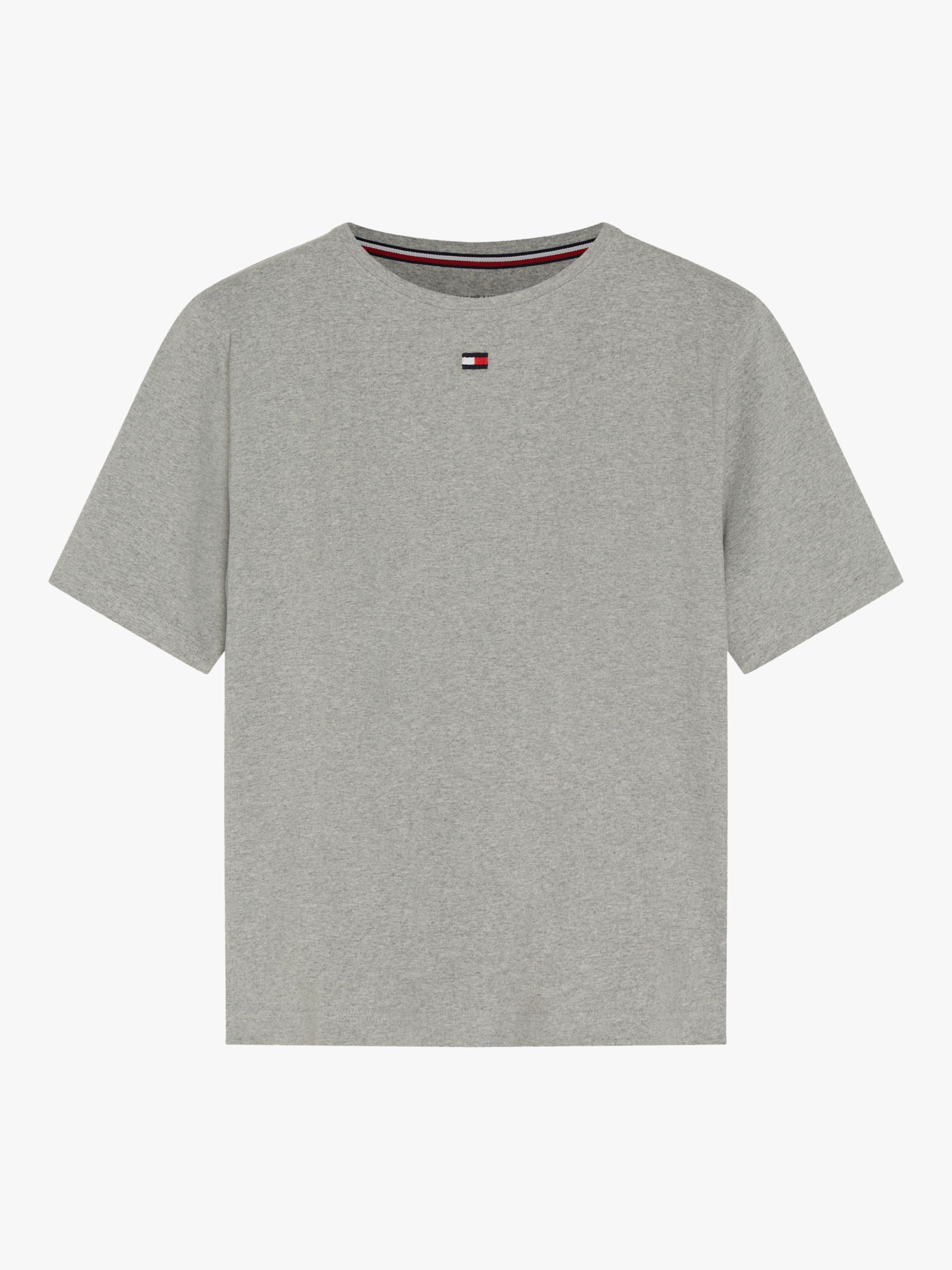 Tommy Hilfiger Logo T-Shirt, Grey Heather at John Lewis & Partners