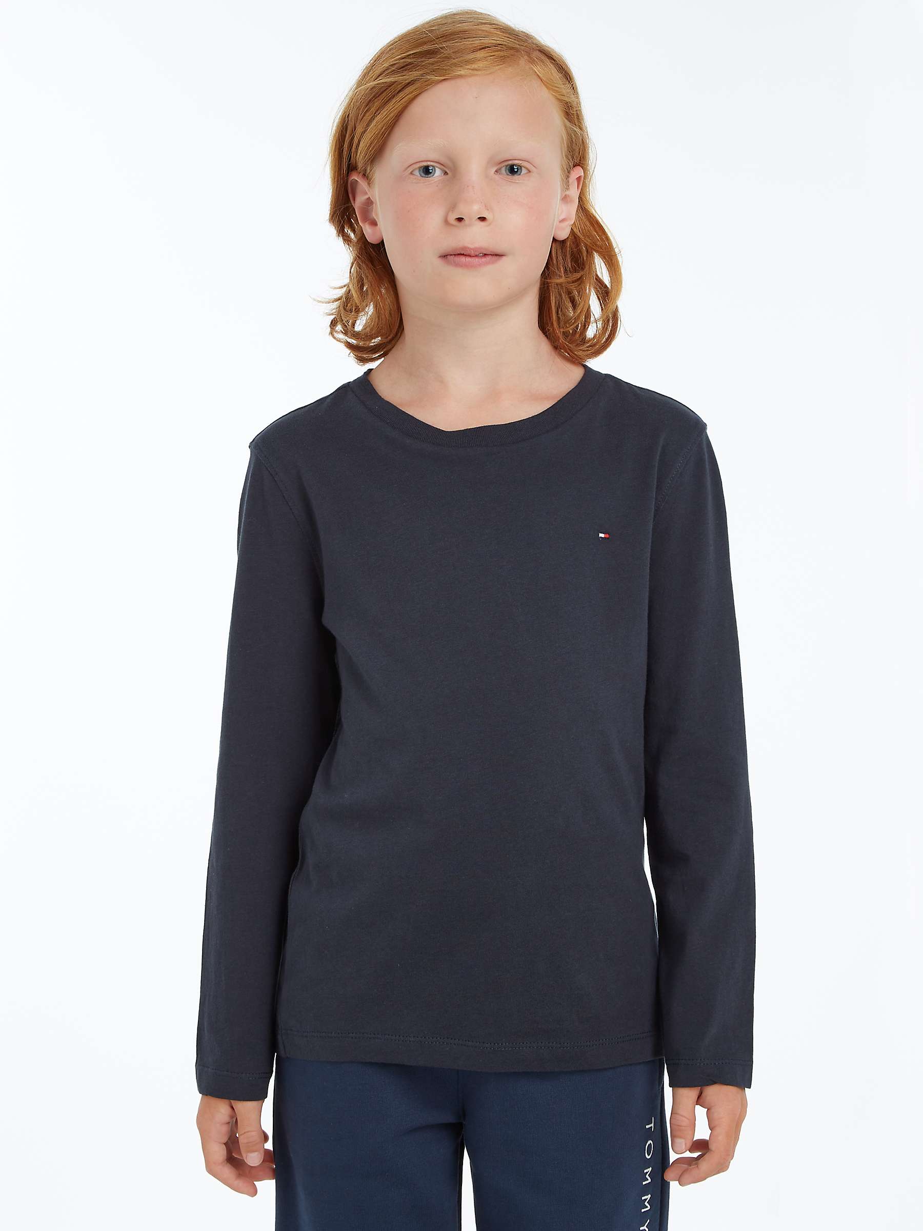 Buy Tommy Hilfiger Kids' Basic Crew Neck Long Sleeve Top Online at johnlewis.com