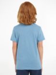 Tommy Hilfiger Kids' Basic Crew Neck Short Sleeve Top, Light Bluje