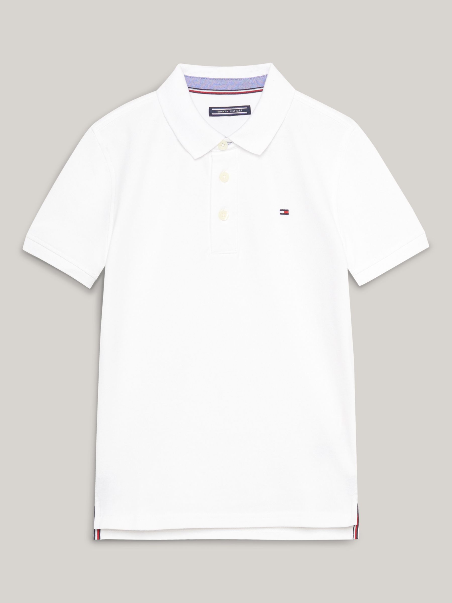 Tommy Hilfiger Kids' Organic Cotton Short Sleeve Polo Shirt, Bright White