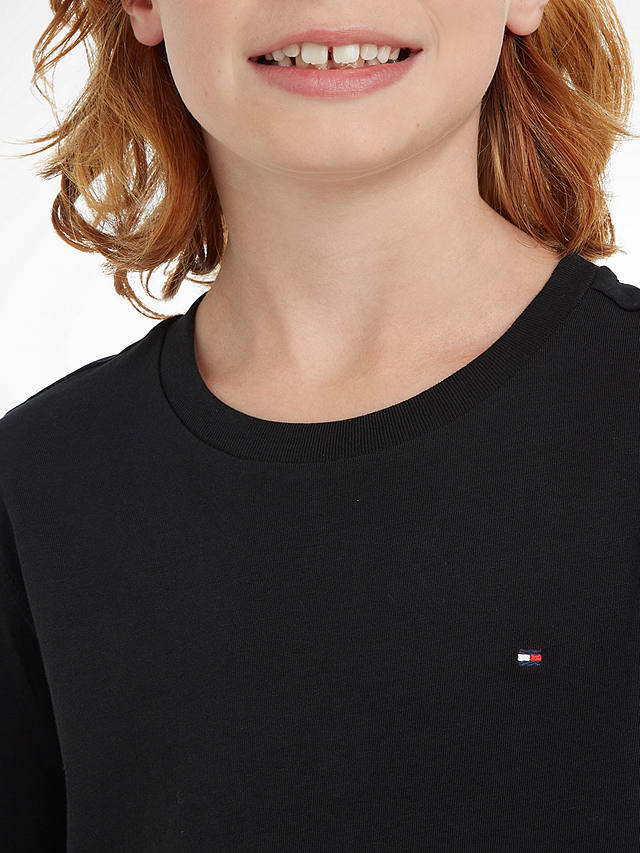 Tommy Hilfiger Kids' Basic Crew Neck Long Sleeve Top, Black